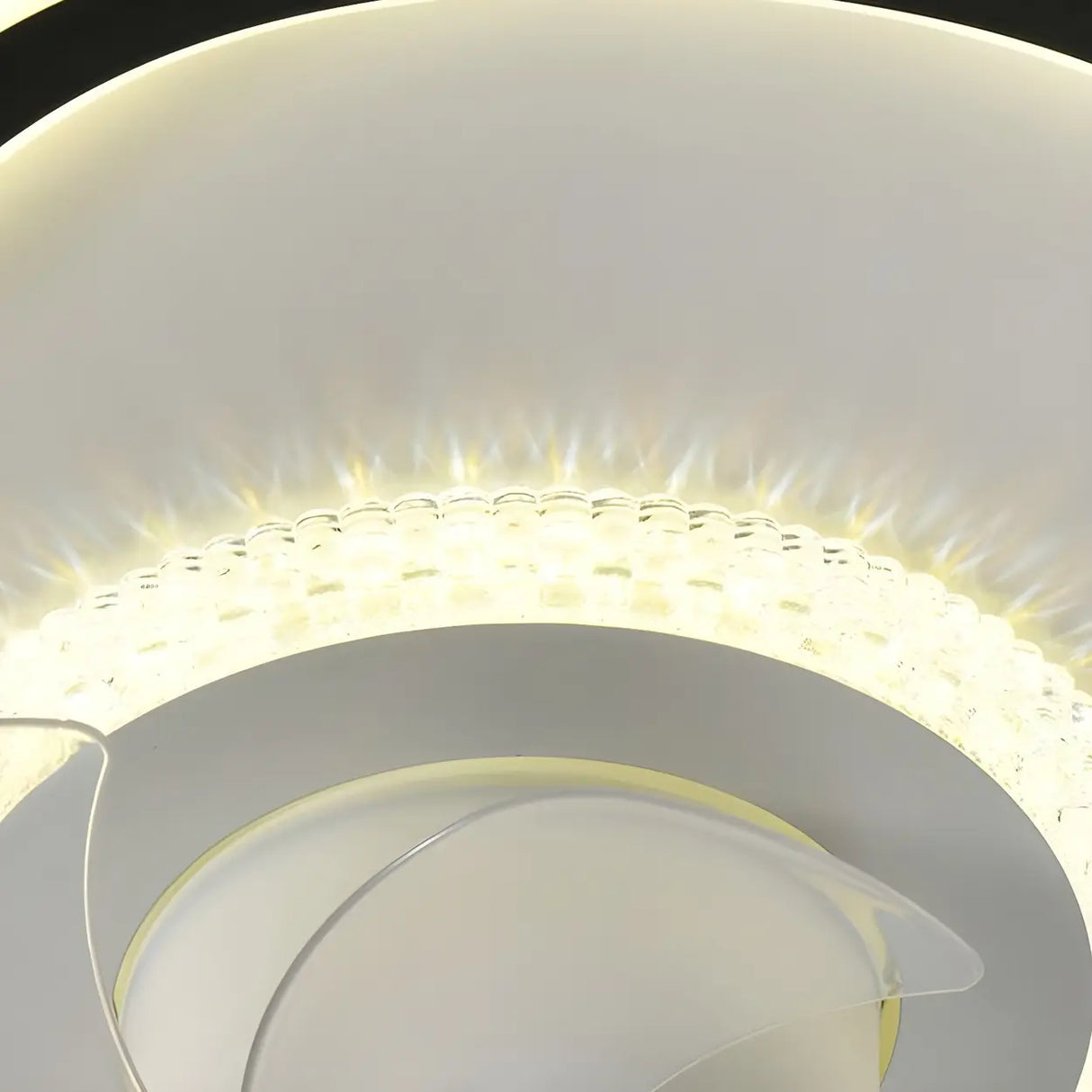 Modern 7 Blade Geometric Ceiling Fan with LED Light Image - 16