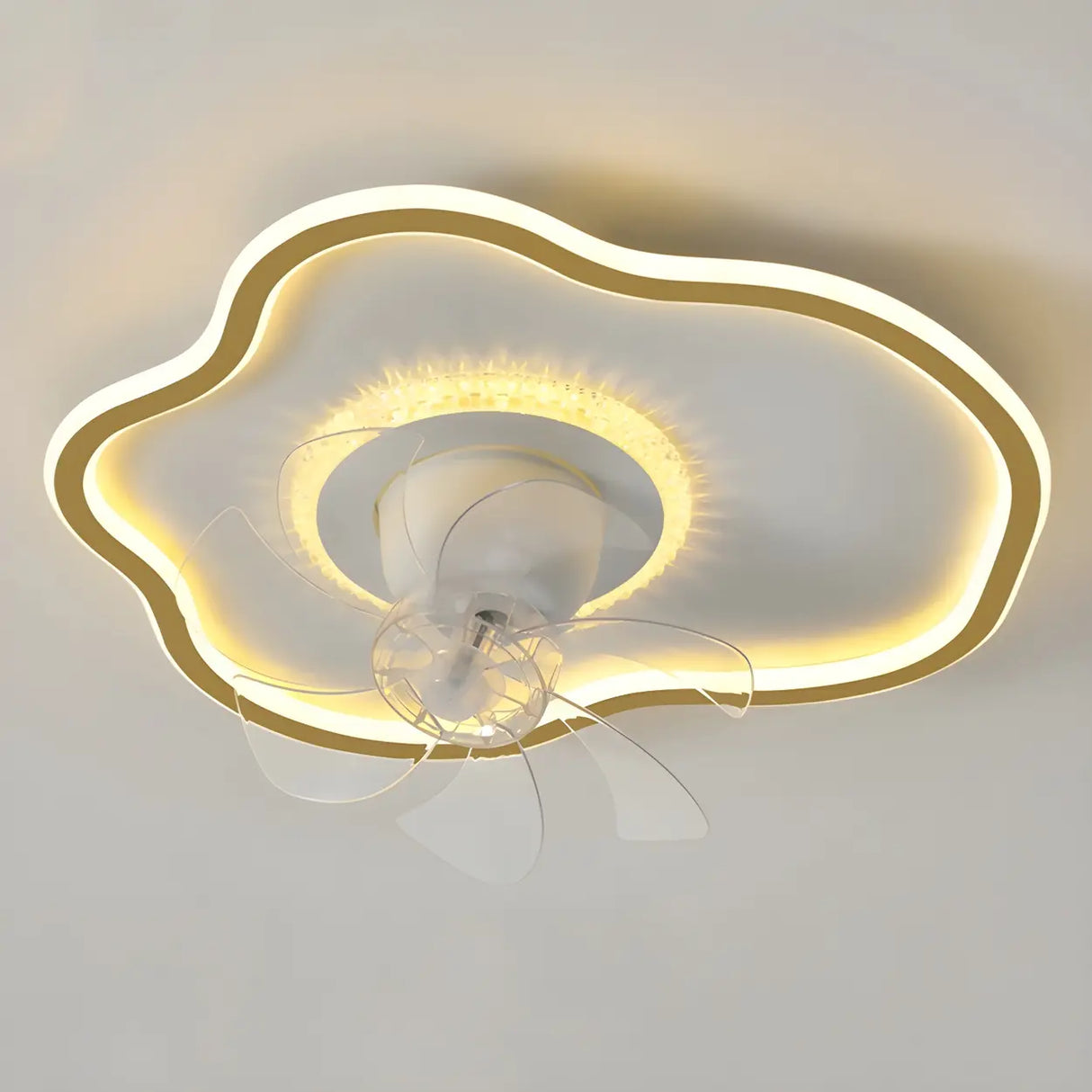 Modern 7 Blade Geometric Ceiling Fan with LED Light Image - 21