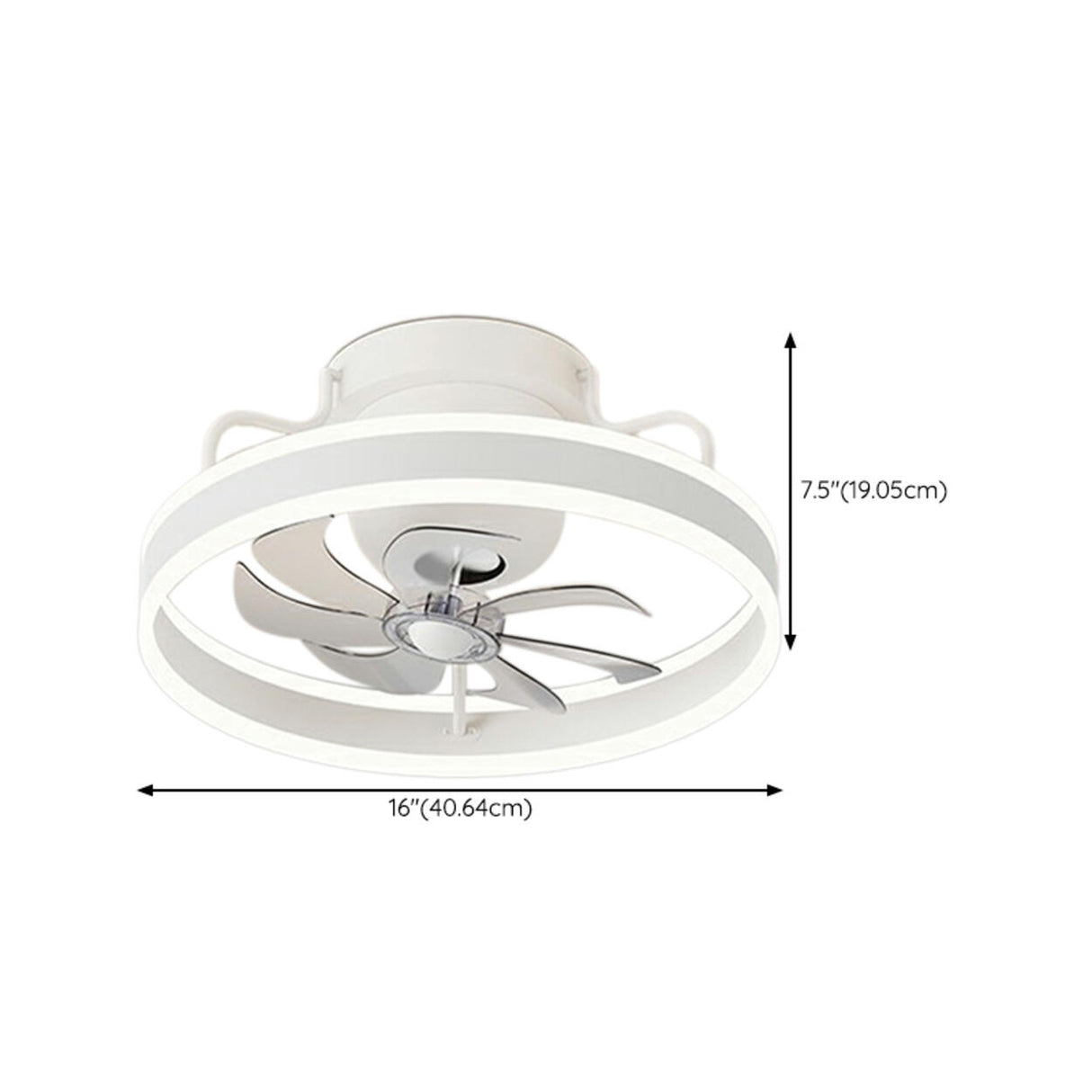 Modern 7 Clear Blades Round Ceiling Fan with LED Light Image - 16