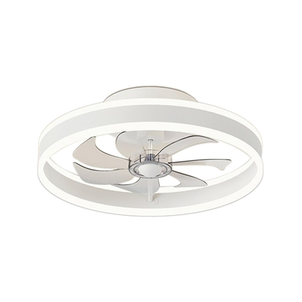 Modern 7 Clear Blades Round Ceiling Fan with LED Light Image - 5