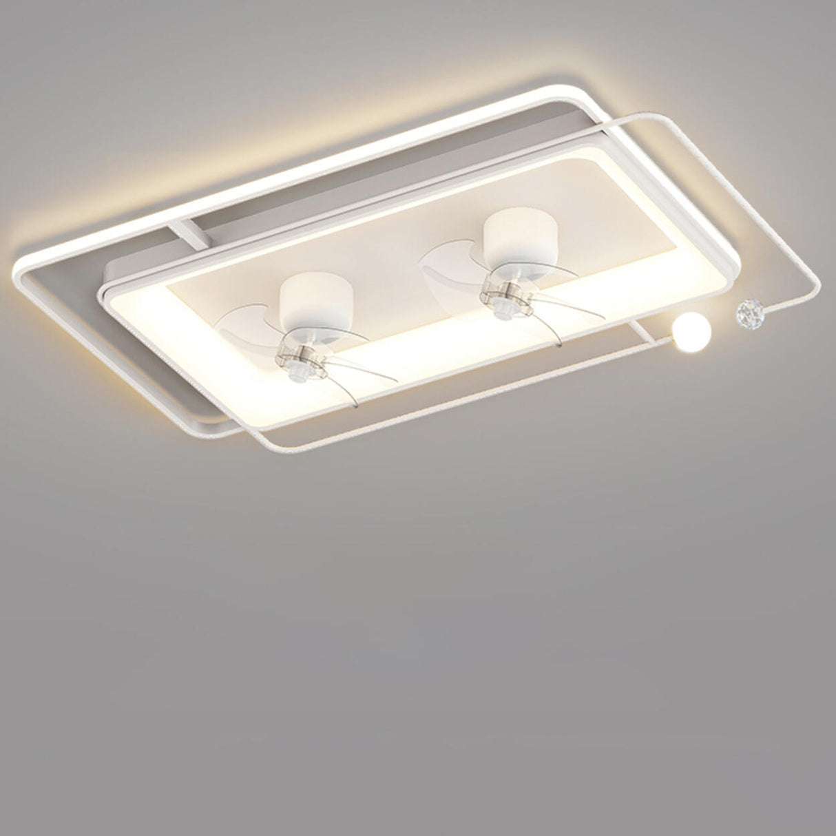 Modern ABS Blades Stepless Dimming Ceiling Fan Light Image - 10