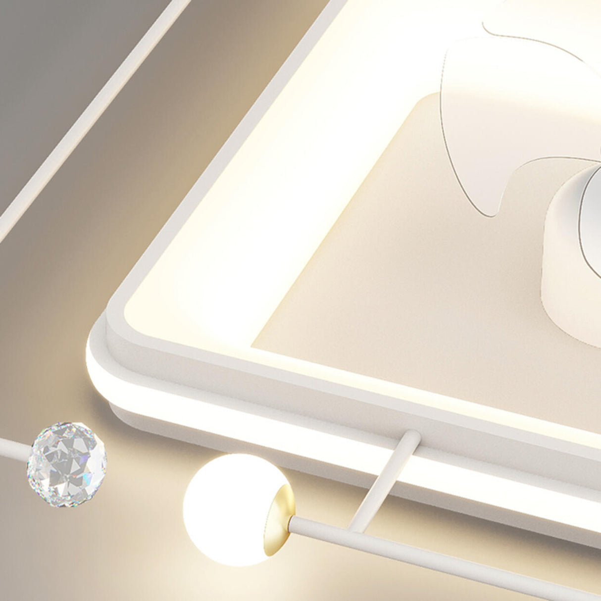 Modern ABS Blades Stepless Dimming Ceiling Fan Light Image - 11