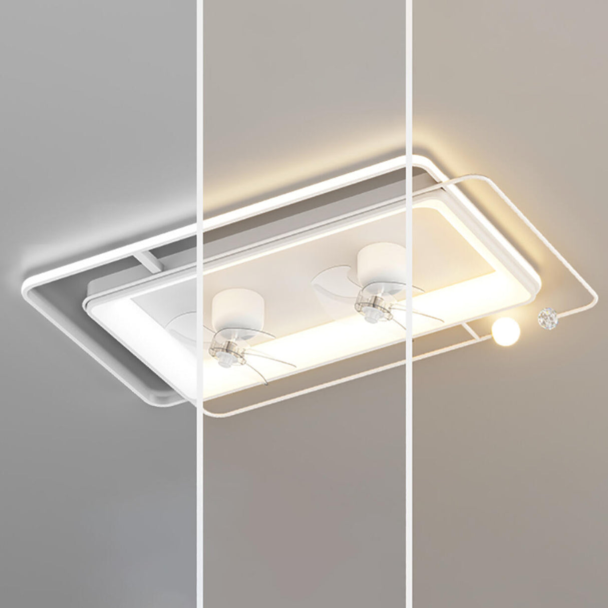 Modern ABS Blades Stepless Dimming Ceiling Fan Light Image - 13