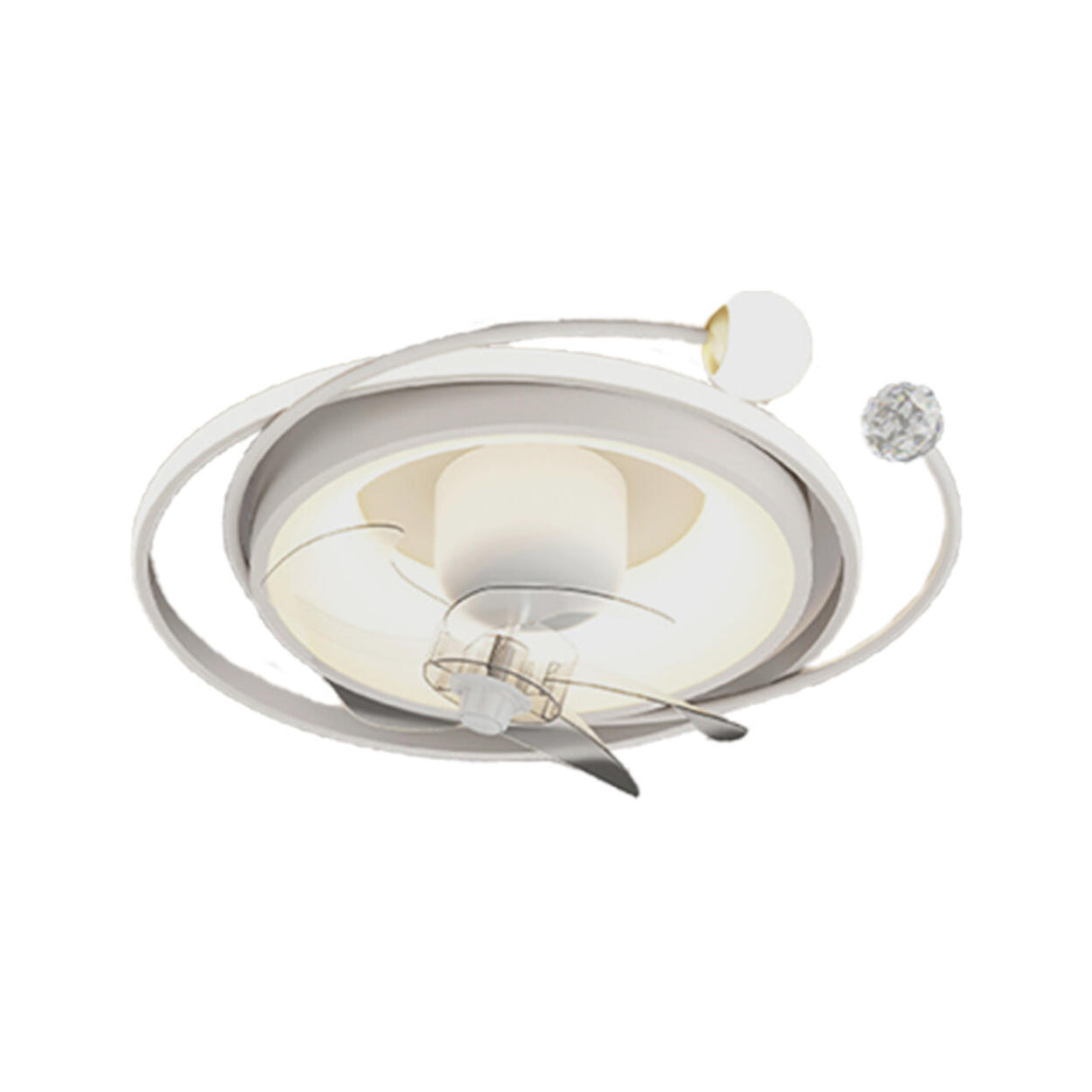 Modern ABS Blades Stepless Dimming Ceiling Fan Light Image - 5
