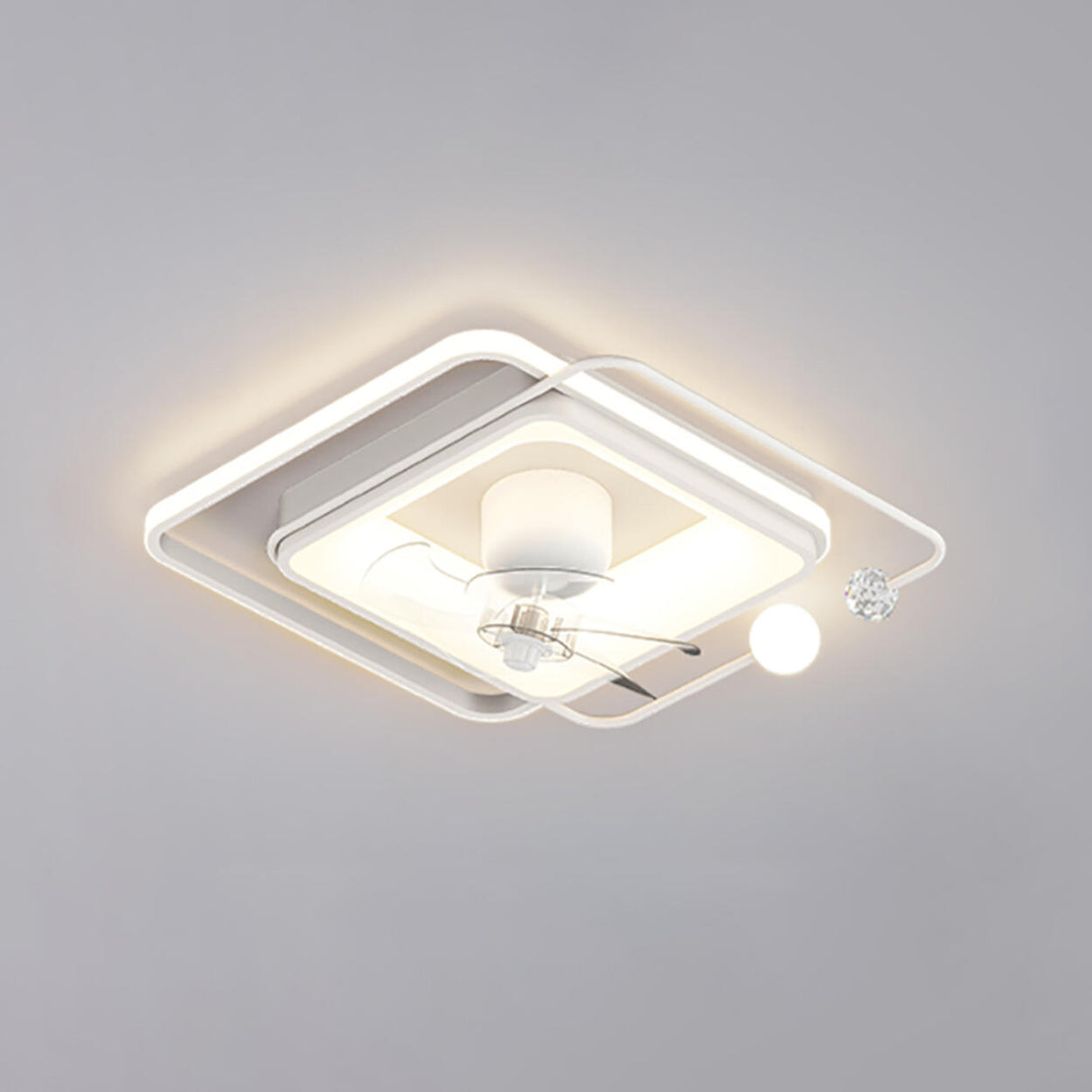 Modern ABS Blades Stepless Dimming Ceiling Fan Light Image - 6