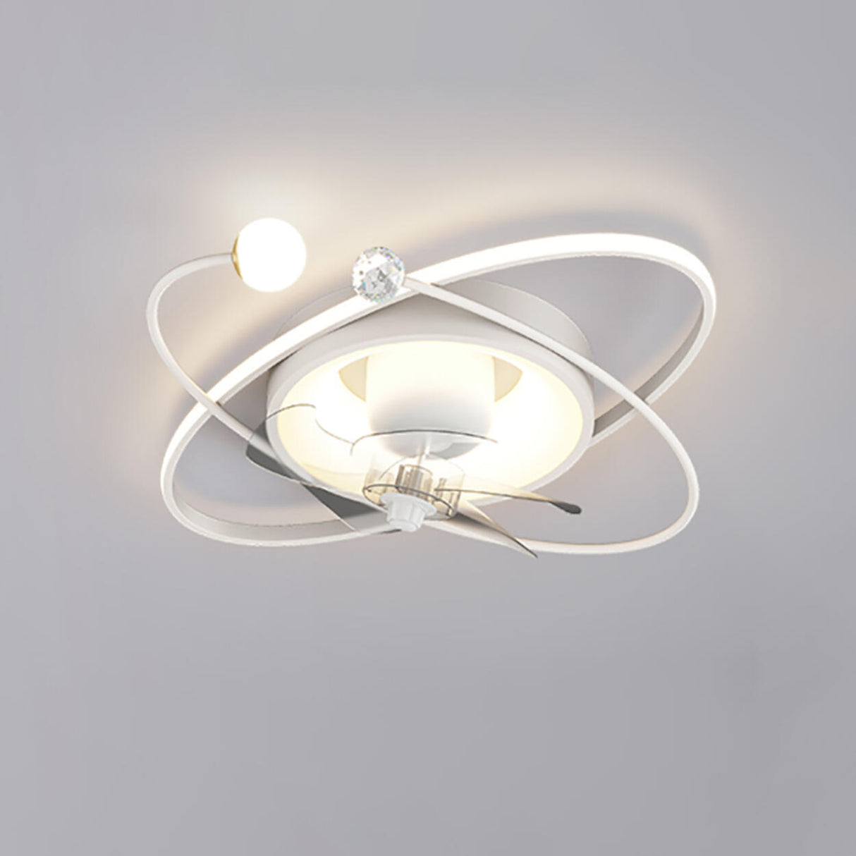 Modern ABS Blades Stepless Dimming Ceiling Fan Light Image - 7