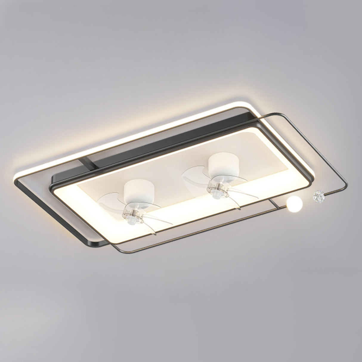 Modern ABS Blades Stepless Dimming Ceiling Fan Light Image - 9