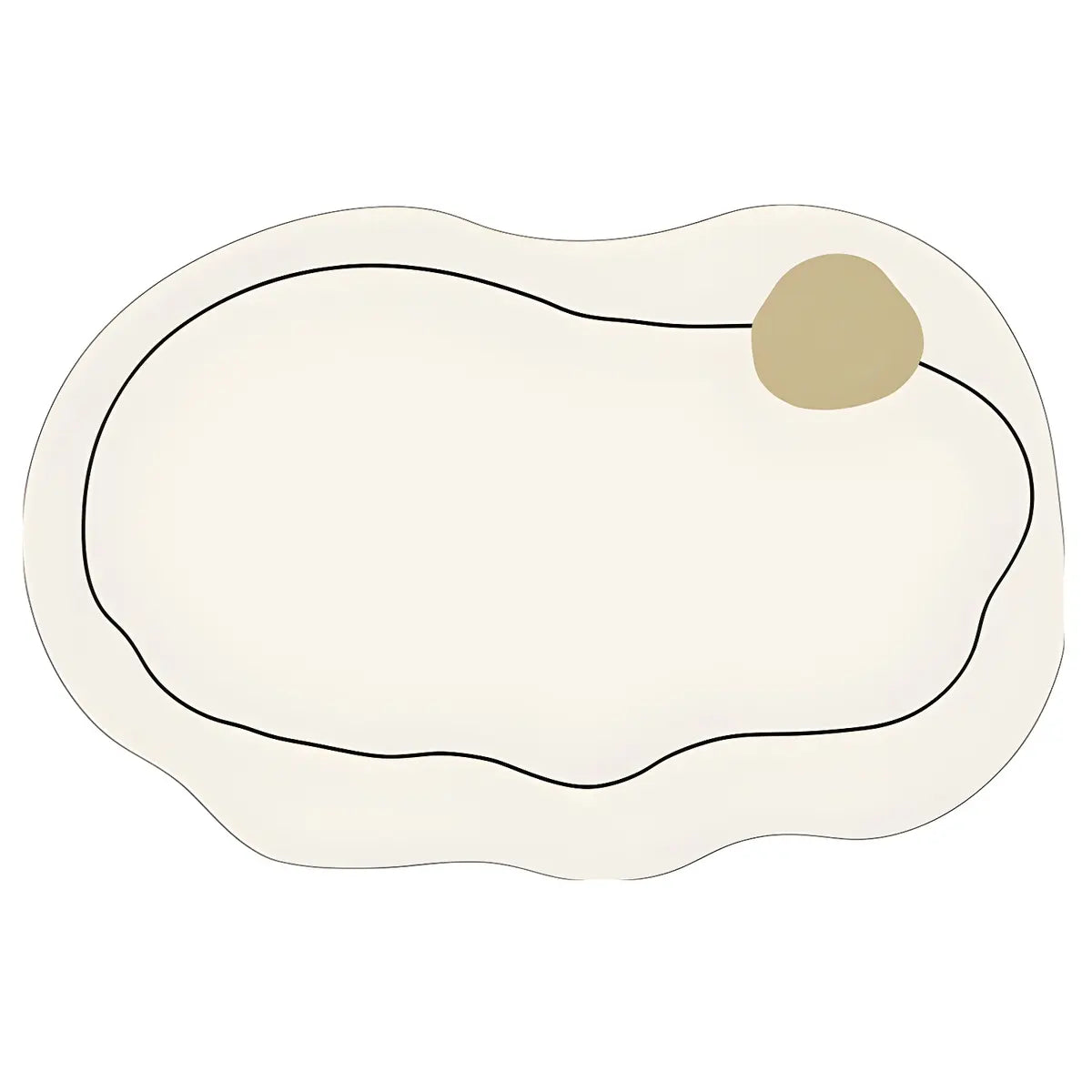 Modern Abstract Cloud-Shaped Polyester Beige Area Rug Image - 5