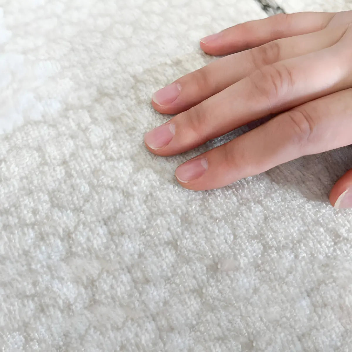 Modern Abstract Rectangle Polyester Beige Area Rug Image - 12