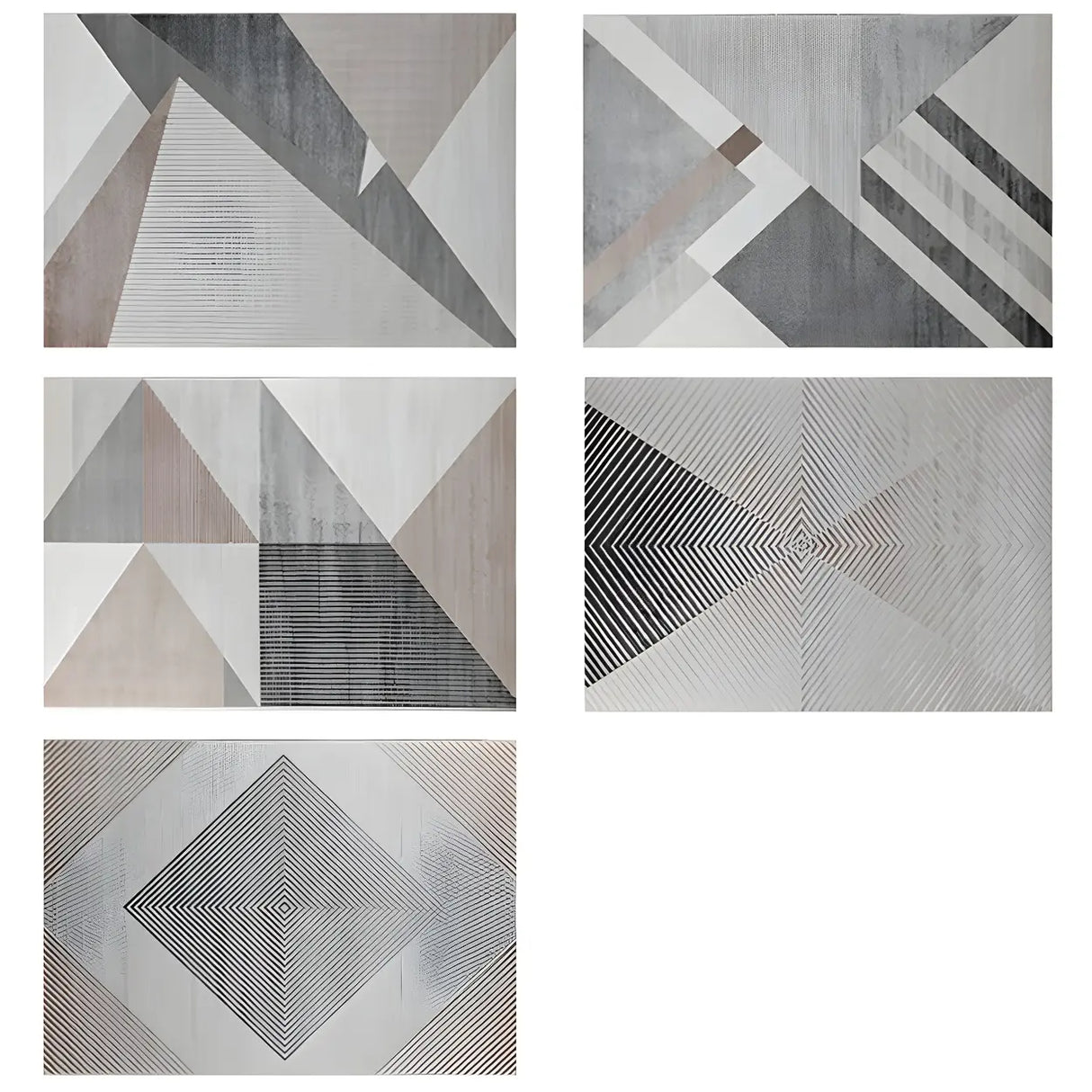 Modern Abstract Rectangle Stain-Resistant Area Rug Image - 9