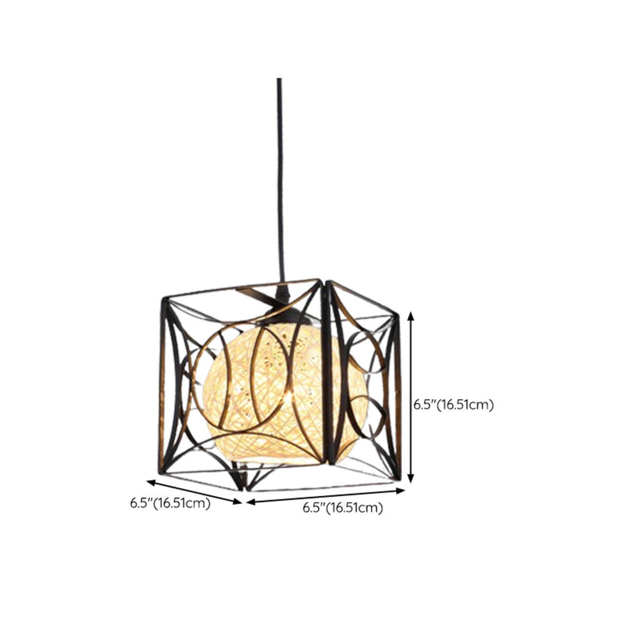 Modern Abstract Wireframe Woven Globe Pendant Light Image - 27