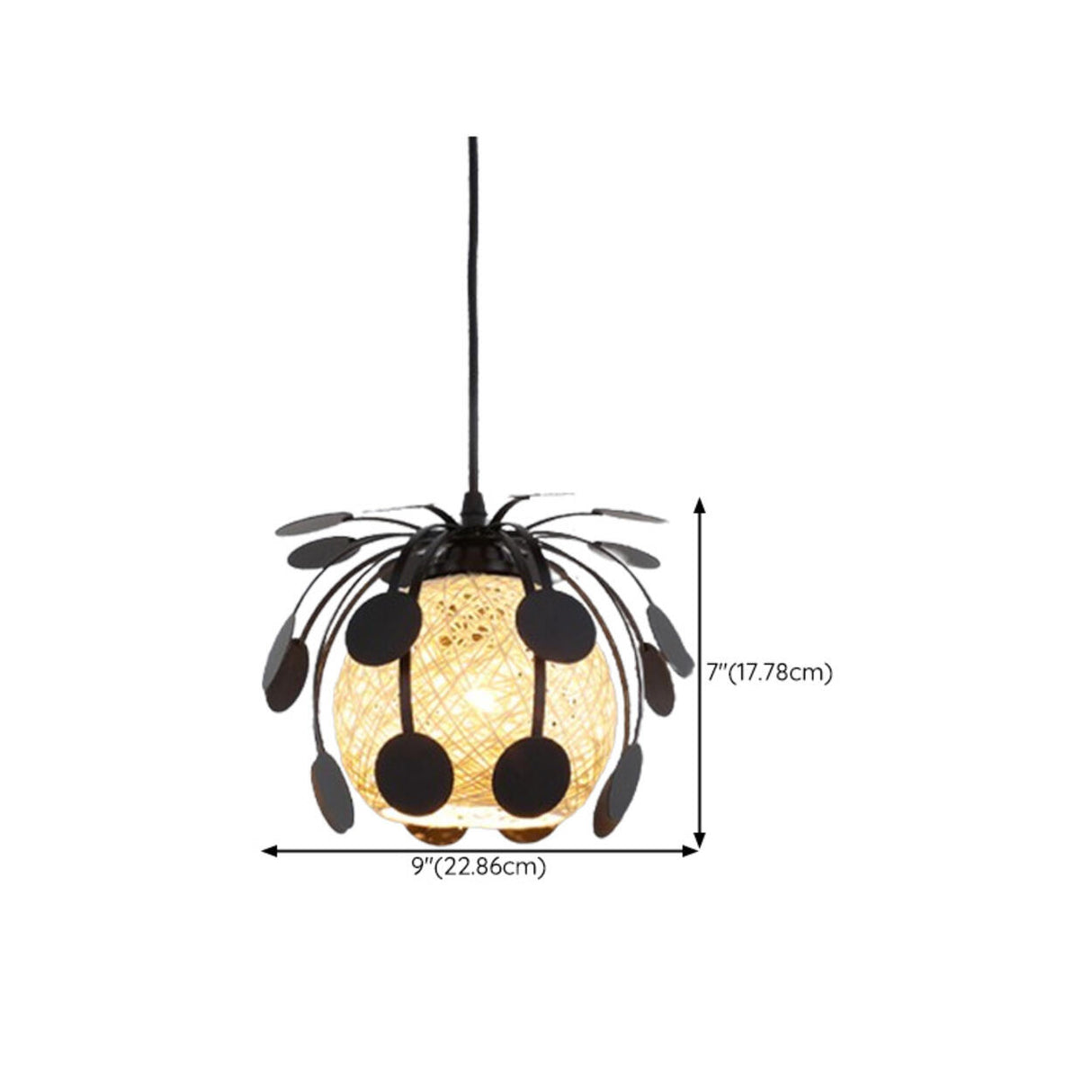 Modern Abstract Wireframe Woven Globe Pendant Light Image - 28