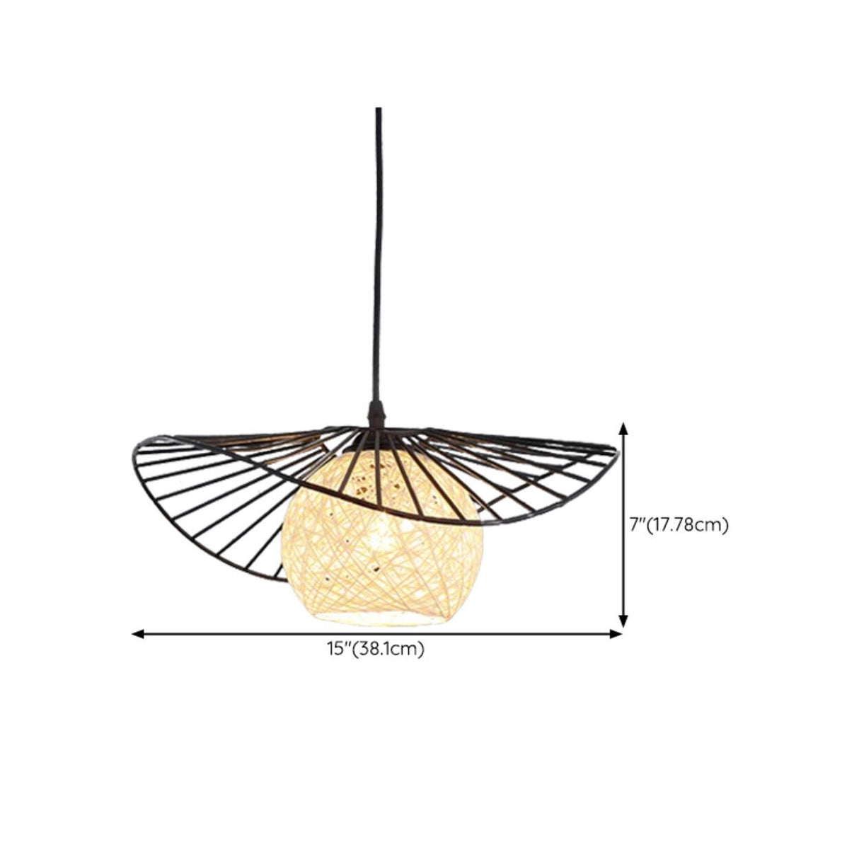 Modern Abstract Wireframe Woven Globe Pendant Light Image - 29