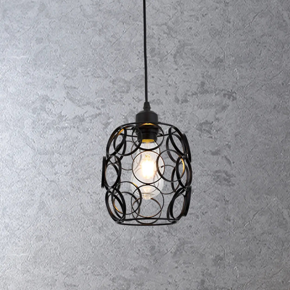Modern Abstract Wireframe Woven Globe Pendant Light Image - 3