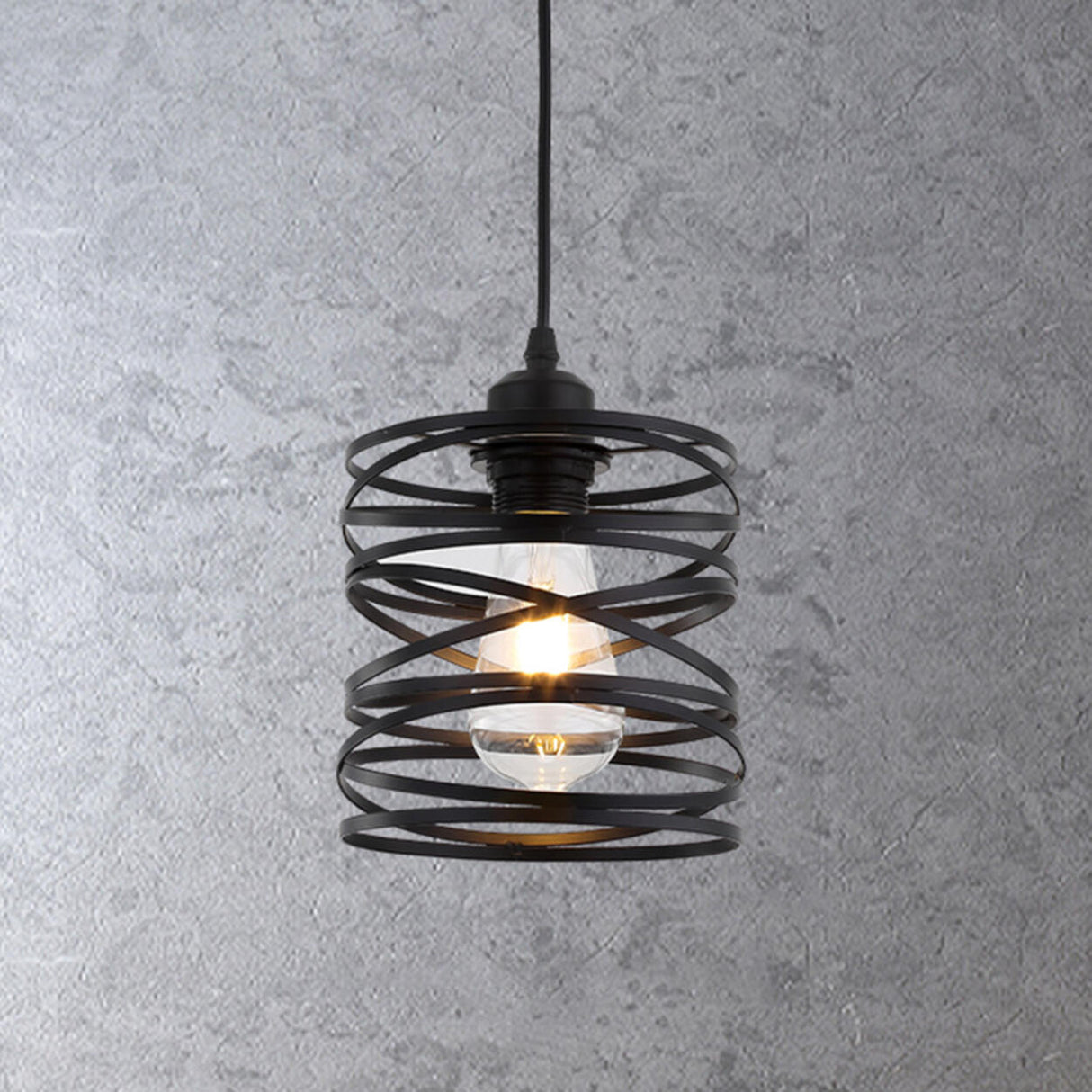 Modern Abstract Wireframe Woven Globe Pendant Light Image - 5