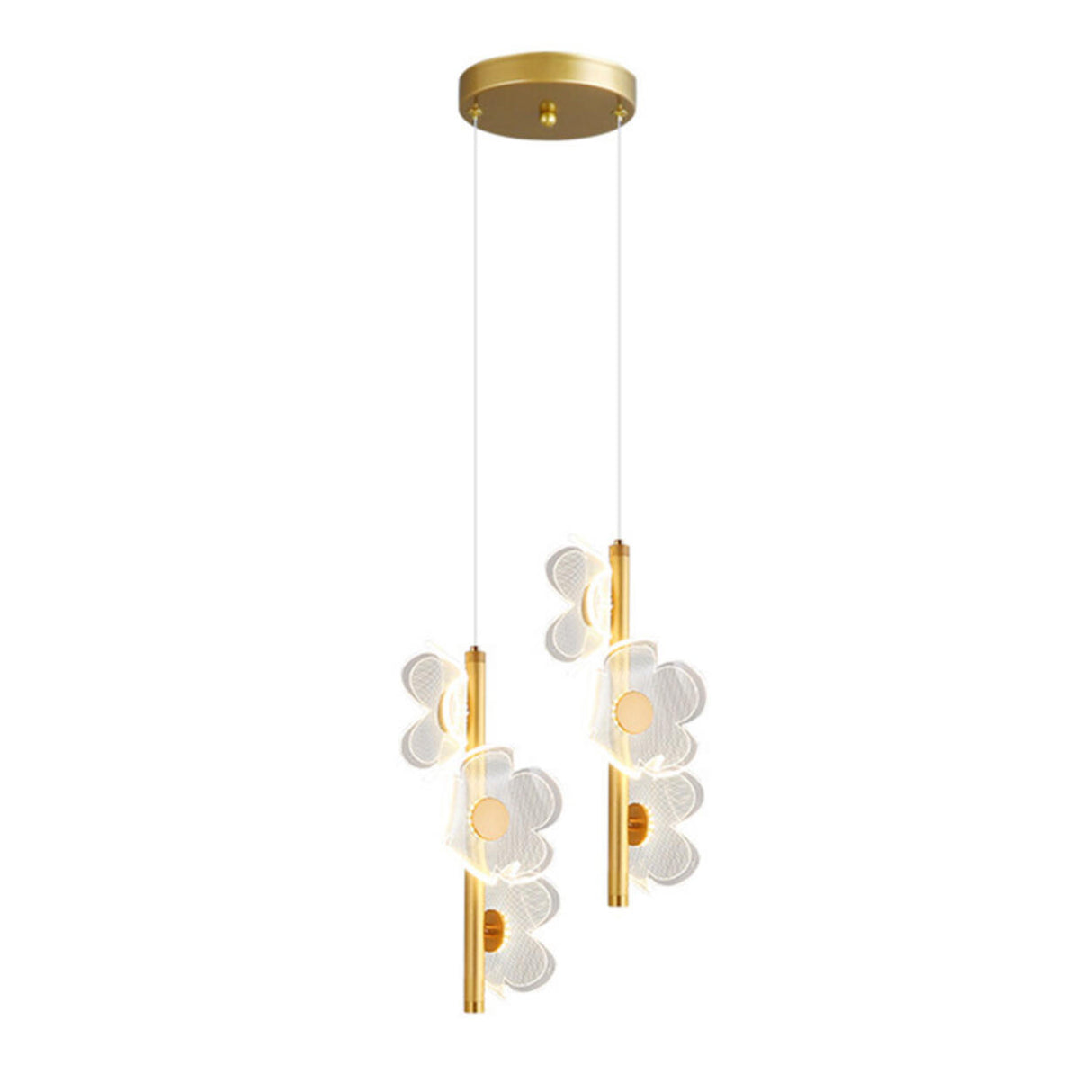 Modern Acrylic Flower LED Pendant Light Adjustable Cord Image - 8