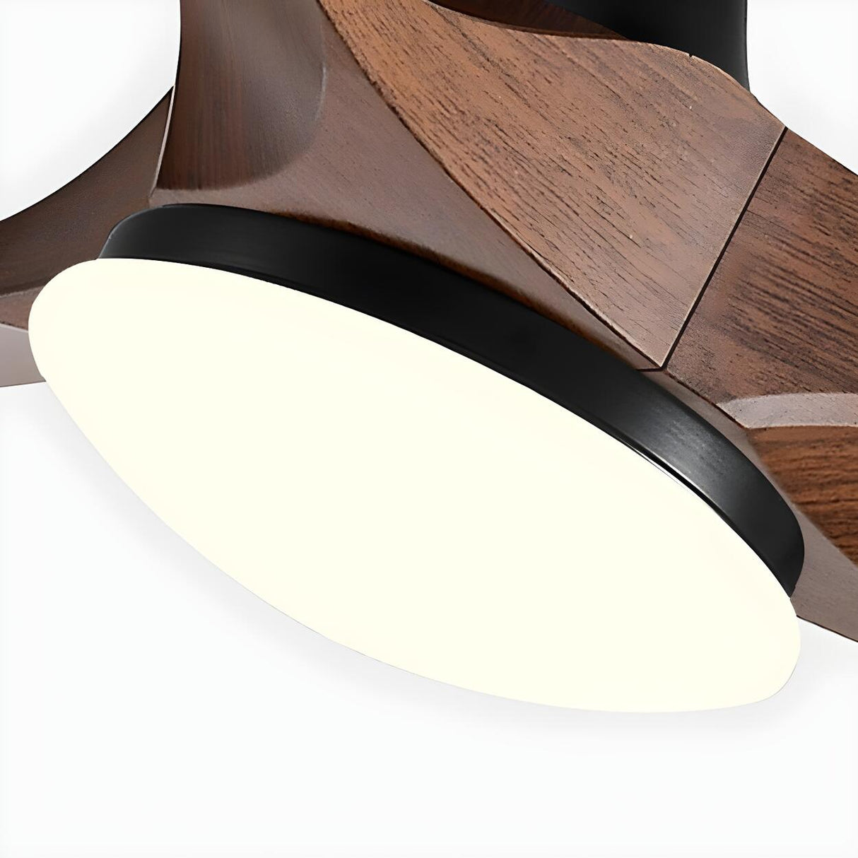 Modern Adjustable 3 Wood Blade Ceiling Fan with Light Image - 10