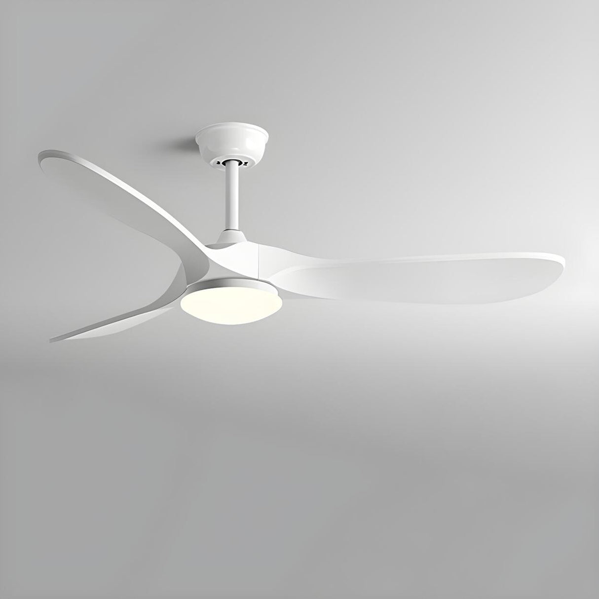Modern Adjustable 3 Wood Blade Ceiling Fan with Light Image - 2