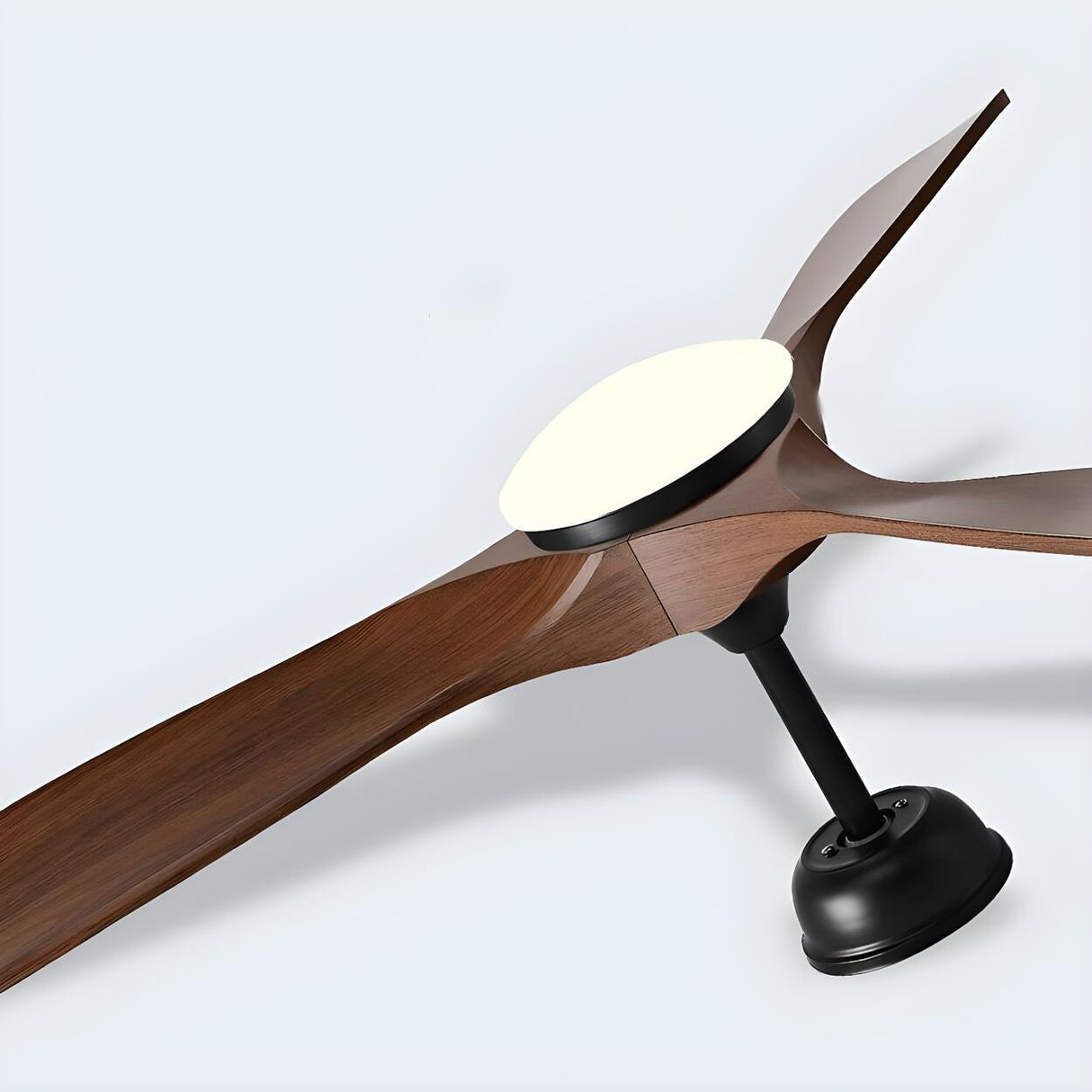 Modern Adjustable 3 Wood Blade Ceiling Fan with Light Image - 8