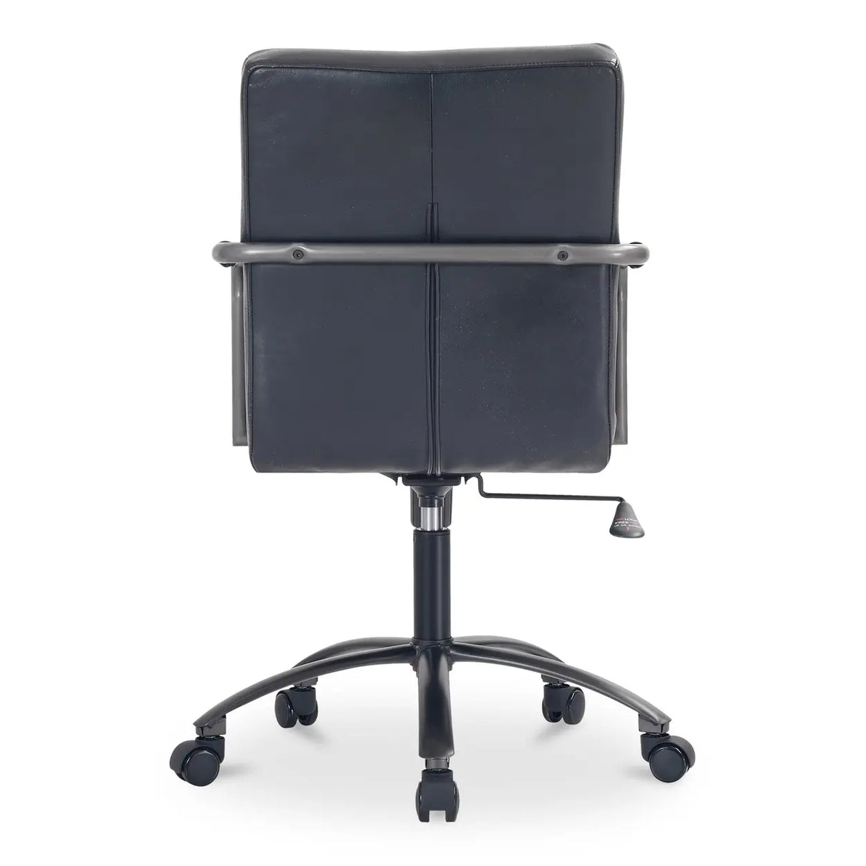 Modern Adjustable Black Leather Swivel Office Chair Image - 11