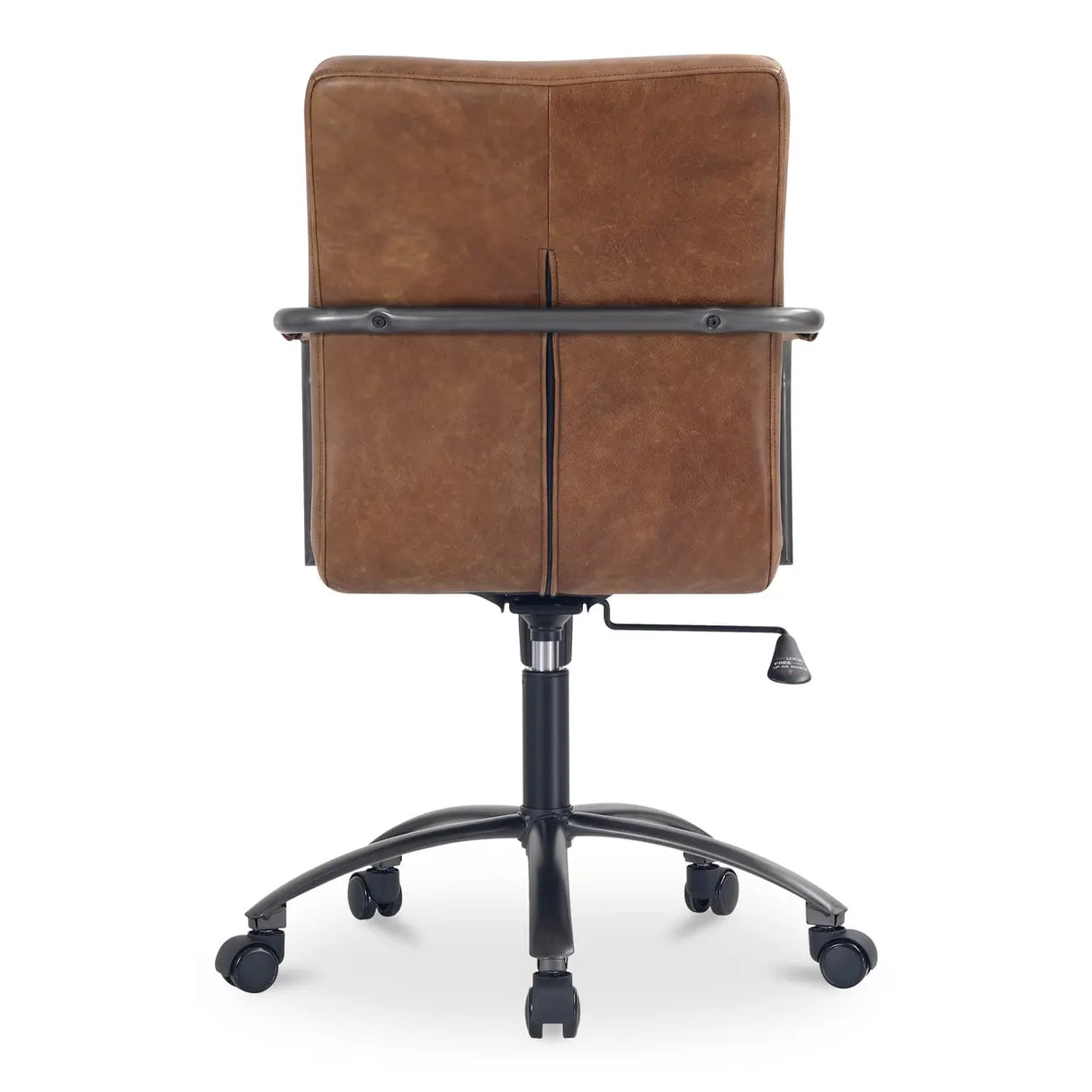 Modern Adjustable Black Leather Swivel Office Chair Image - 9