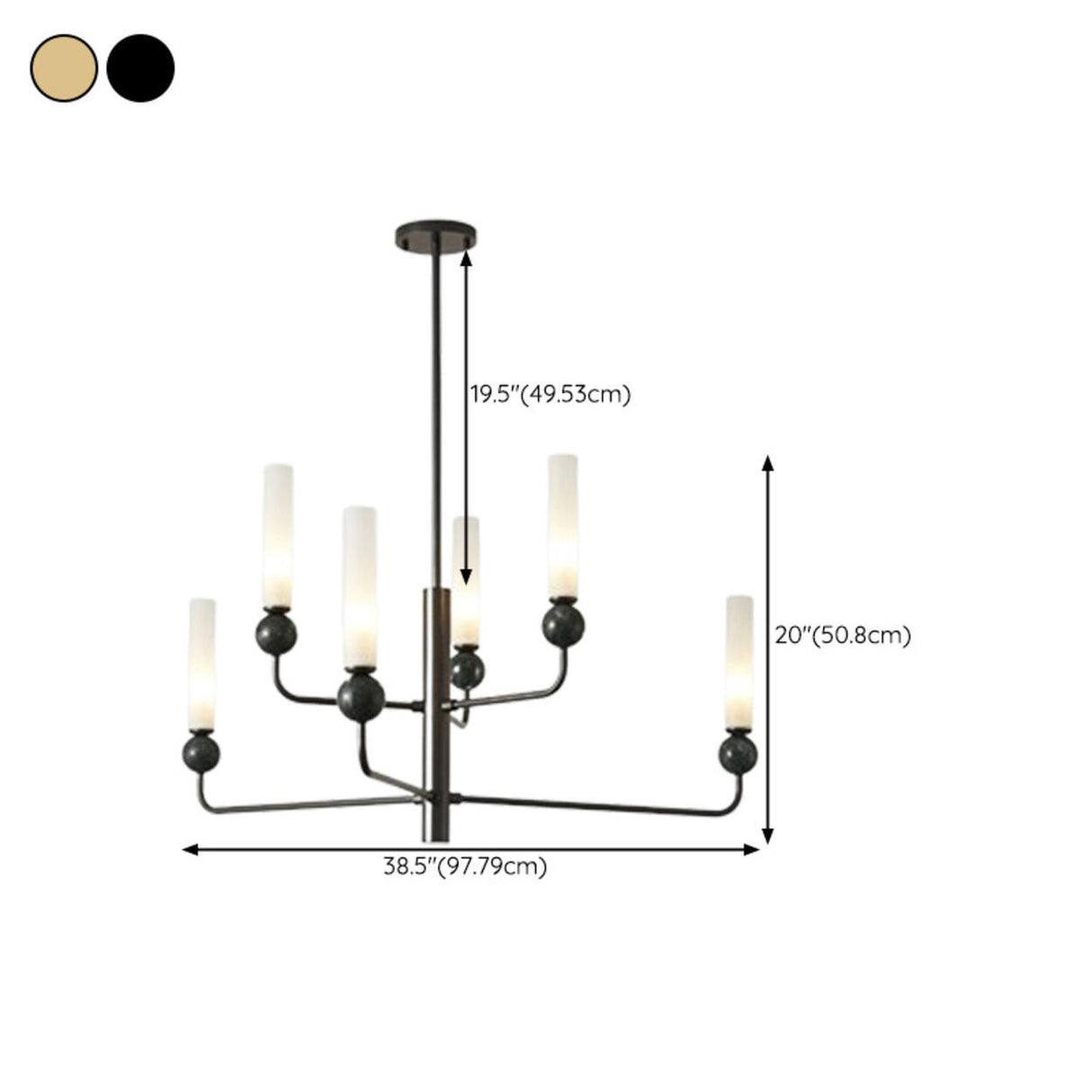 Modern Adjustable Height Geometric Brass Acrylic Chandelier