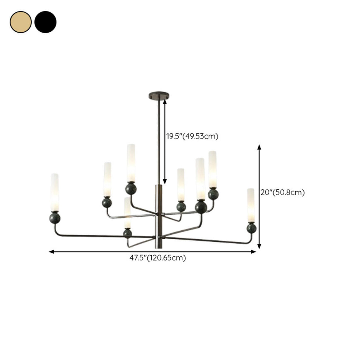 Modern Adjustable Height Geometric Brass Acrylic Chandelier Image - 19