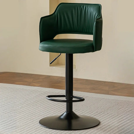 Modern Adjustable Height Rotating Barrel Bar Stools with Arms Image - 2