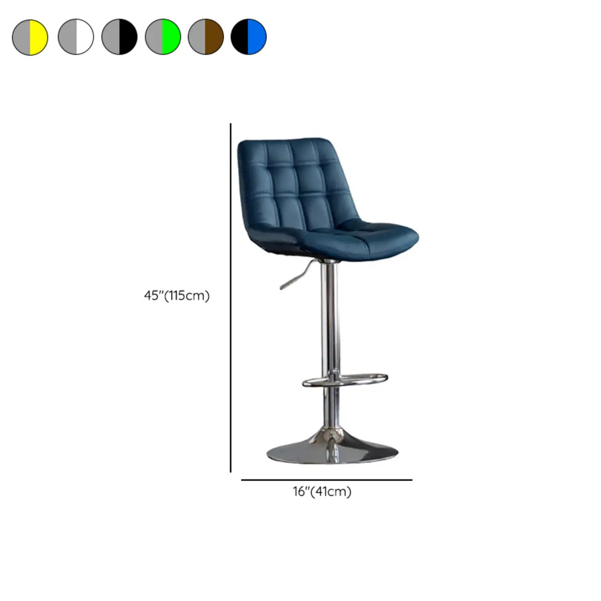 Modern Adjustable Height Square Bar Stools with Rotating Back
