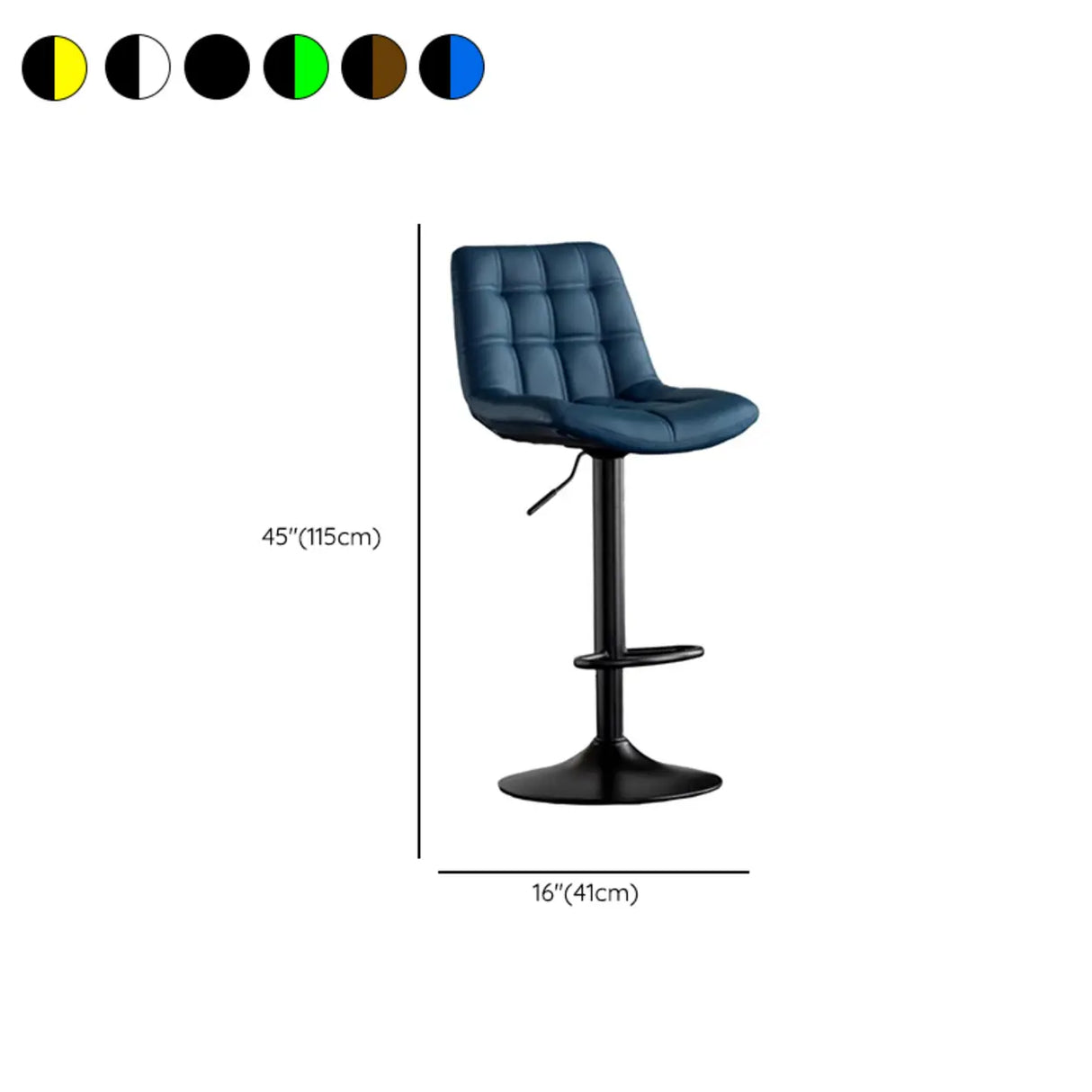 Modern Adjustable Height Square Bar Stools with Rotating Back Image - 18