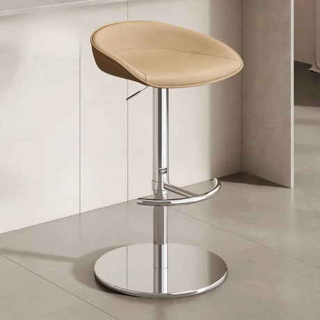 Modern Adjustable Height Swivel Bar Stool with Footrest Image - 2