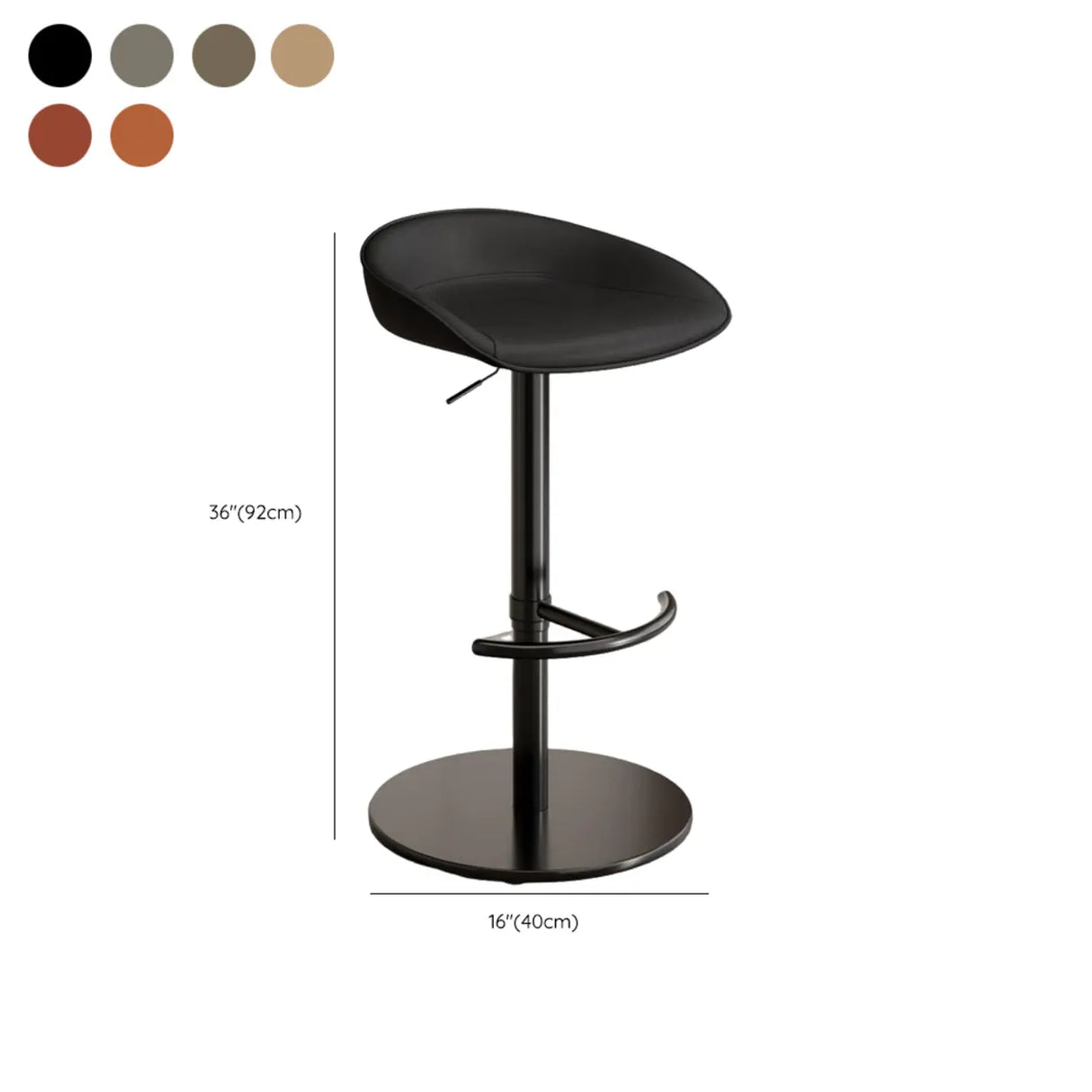 Modern Adjustable Height Swivel Bar Stool with Footrest
