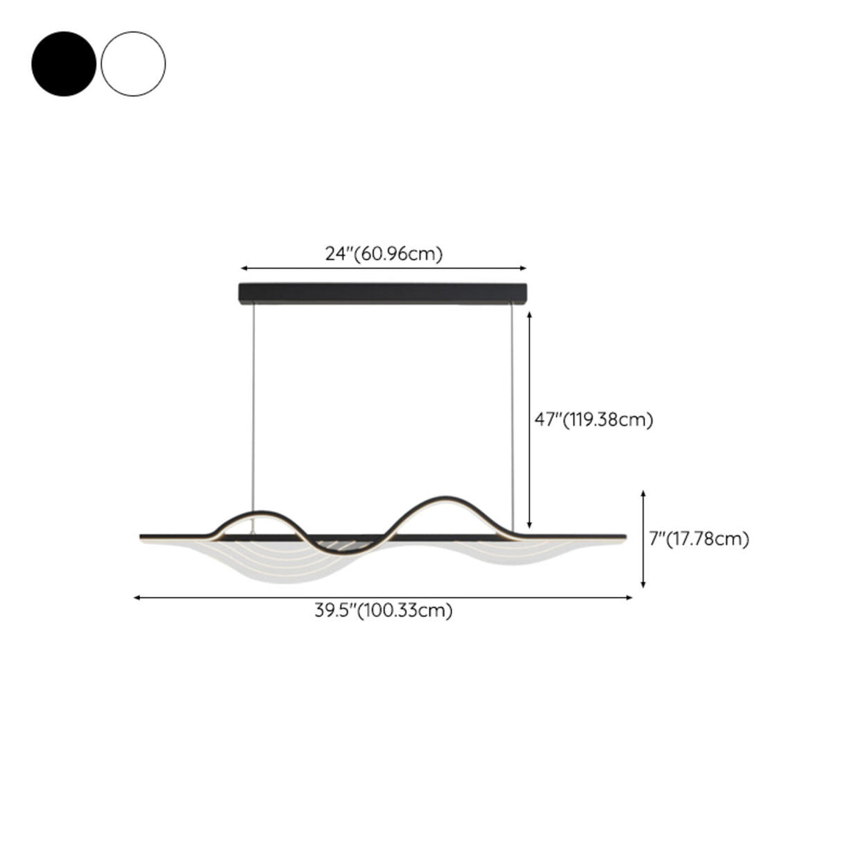 Modern Adjustable Wave-Shaped Island Pendant Light