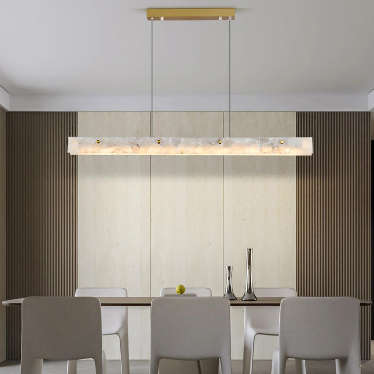 Modern Adjustable White Linear Island Pendant Light Image - 11
