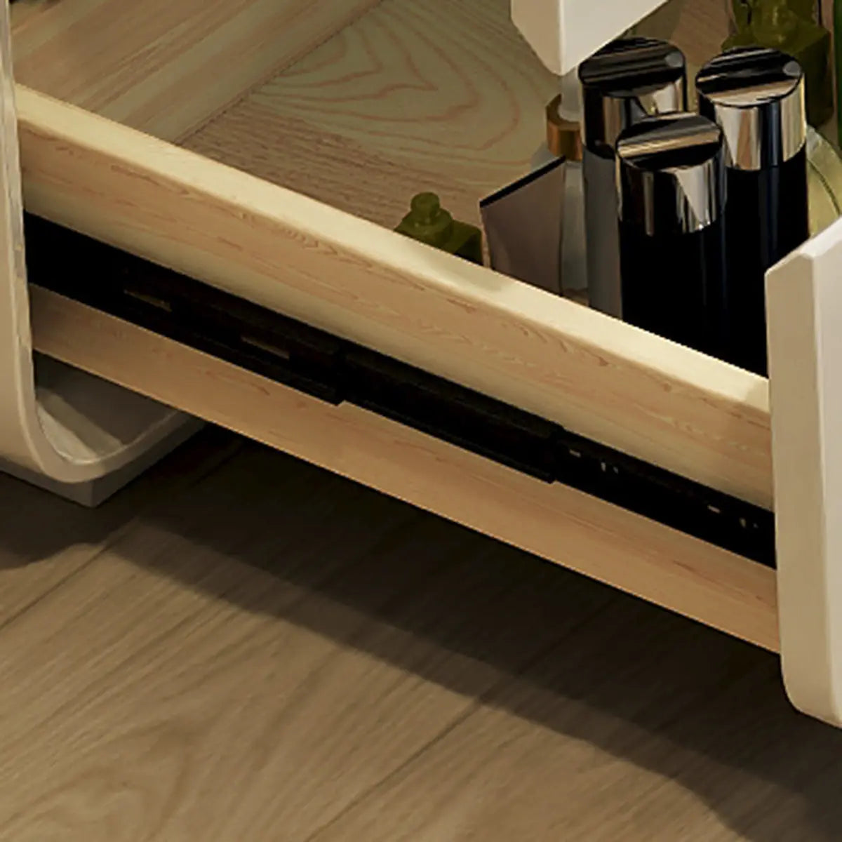 Modern Adjustable Wood Bedroom White Large 5 Drawers Vanity Image - 11