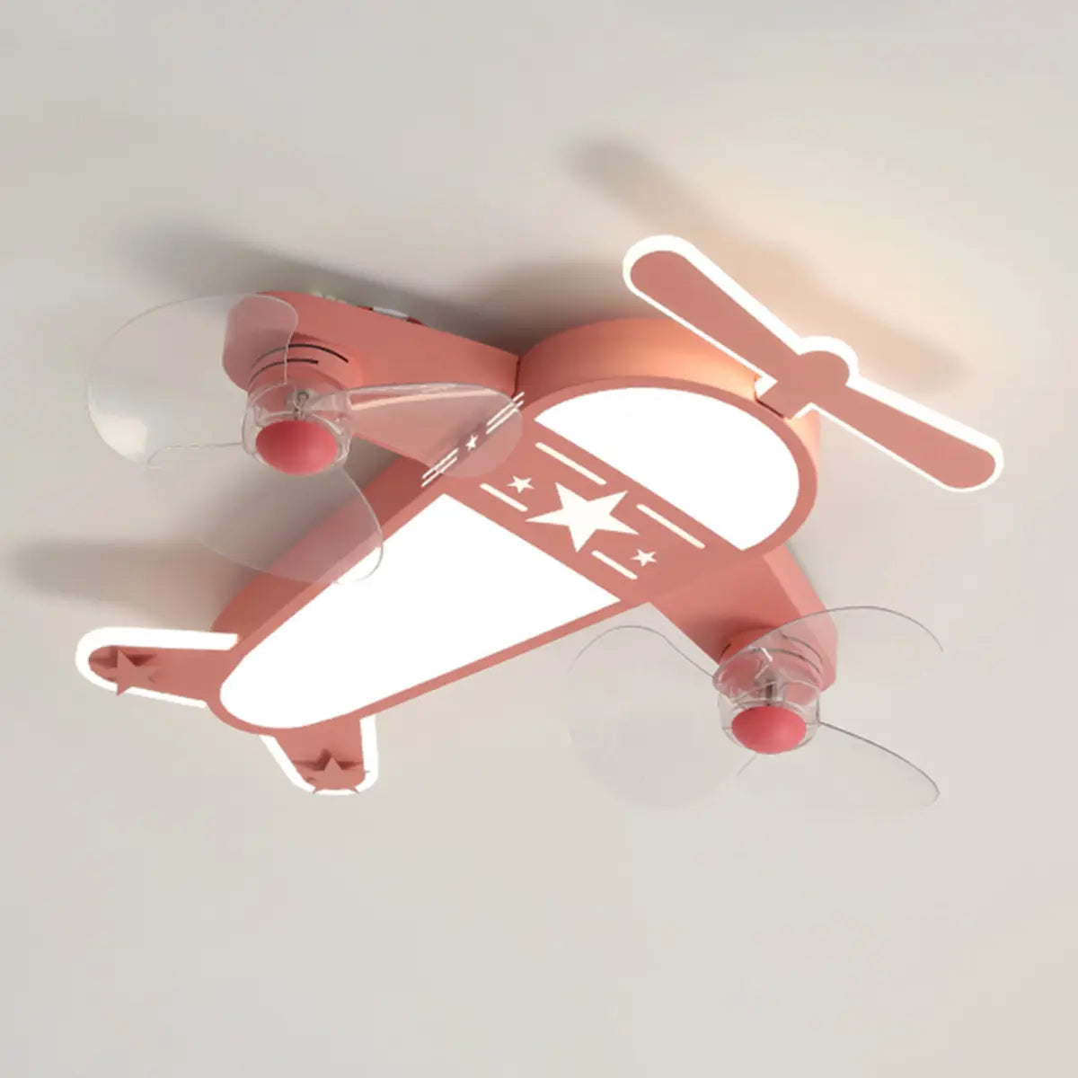 Flush Mount Kids Room Airplane Ceiling Fan with Light Image - 14