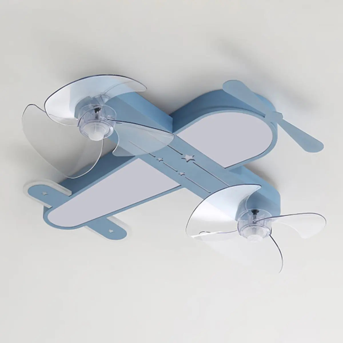 Flush Mount Kids Room Airplane Ceiling Fan with Light Image - 15