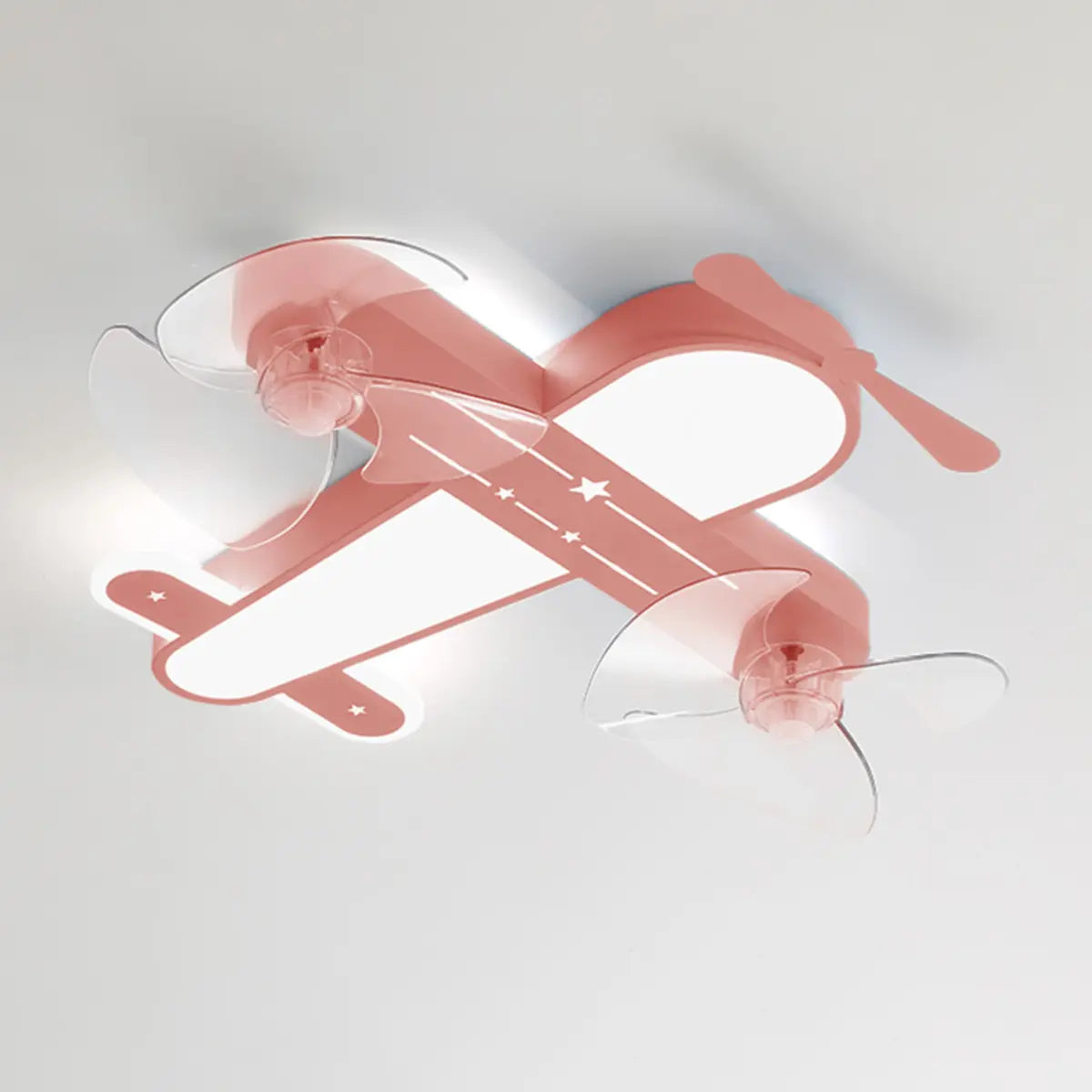 Flush Mount Kids Room Airplane Ceiling Fan with Light Image - 16