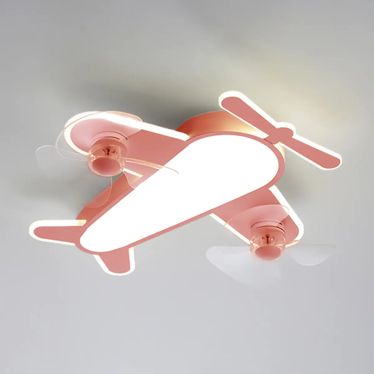 Flush Mount Kids Room Airplane Ceiling Fan with Light Image - 17