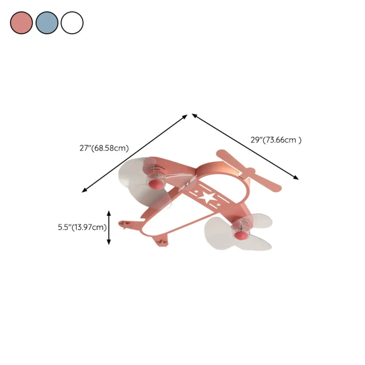 Flush Mount Kids Room Airplane Ceiling Fan with Light Image - 27