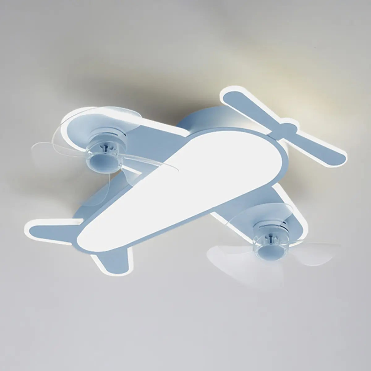 Flush Mount Kids Room Airplane Ceiling Fan with Light Image - 5