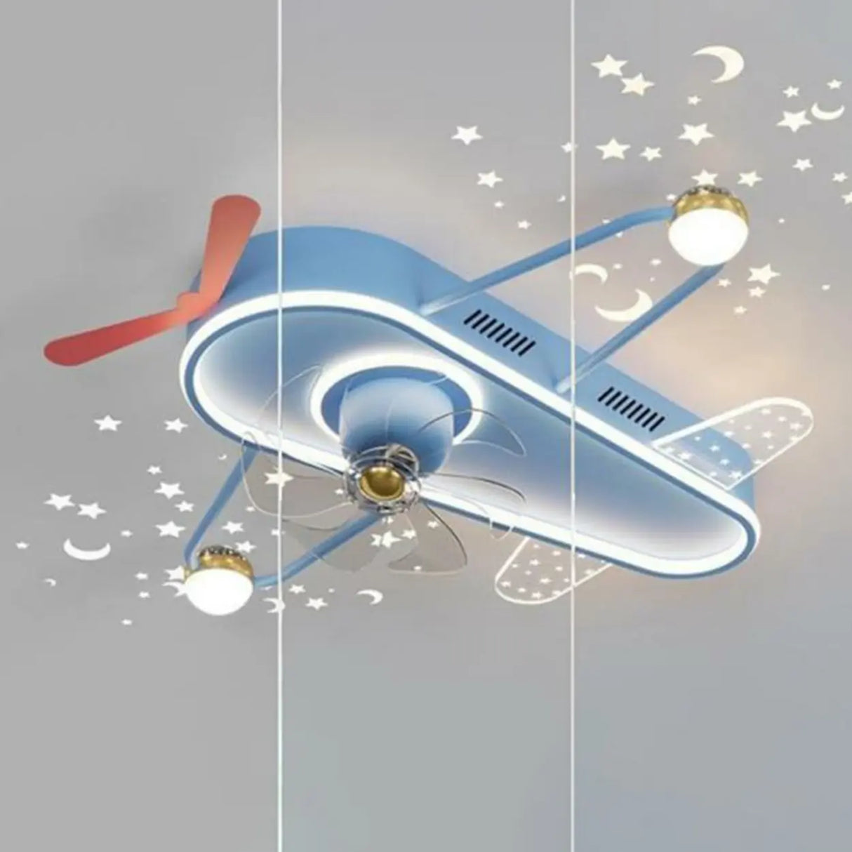 Modern Airplane LED Ceiling Fan Light for Kids Room Image - 17