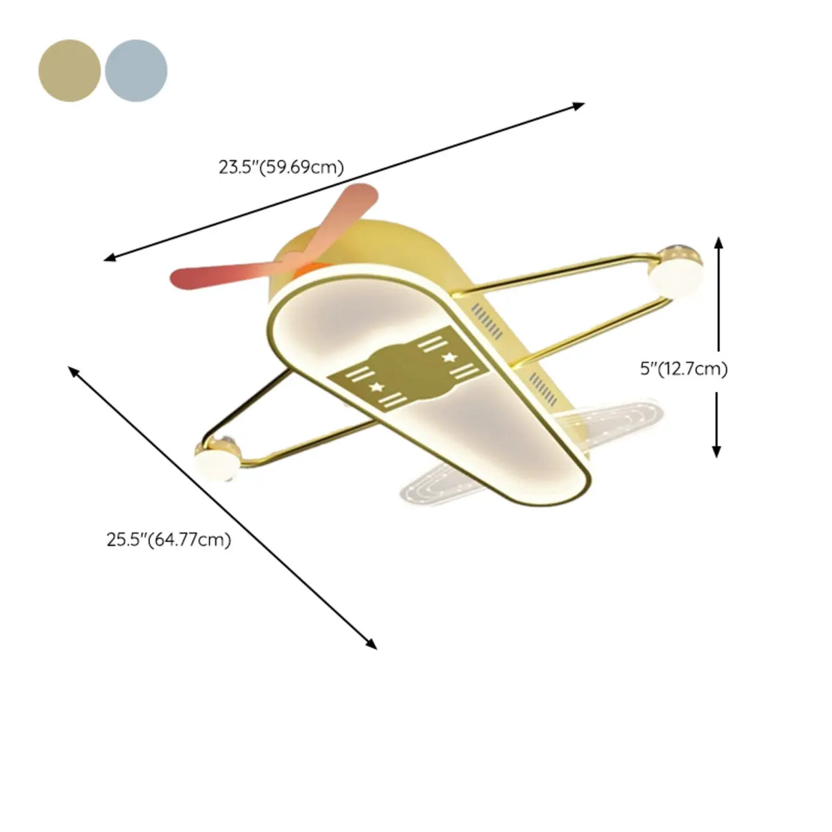Modern Airplane LED Ceiling Fan Light for Kids Room Image - 26