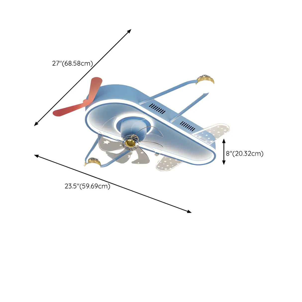 Modern Airplane LED Ceiling Fan Light for Kids Room Image - 29