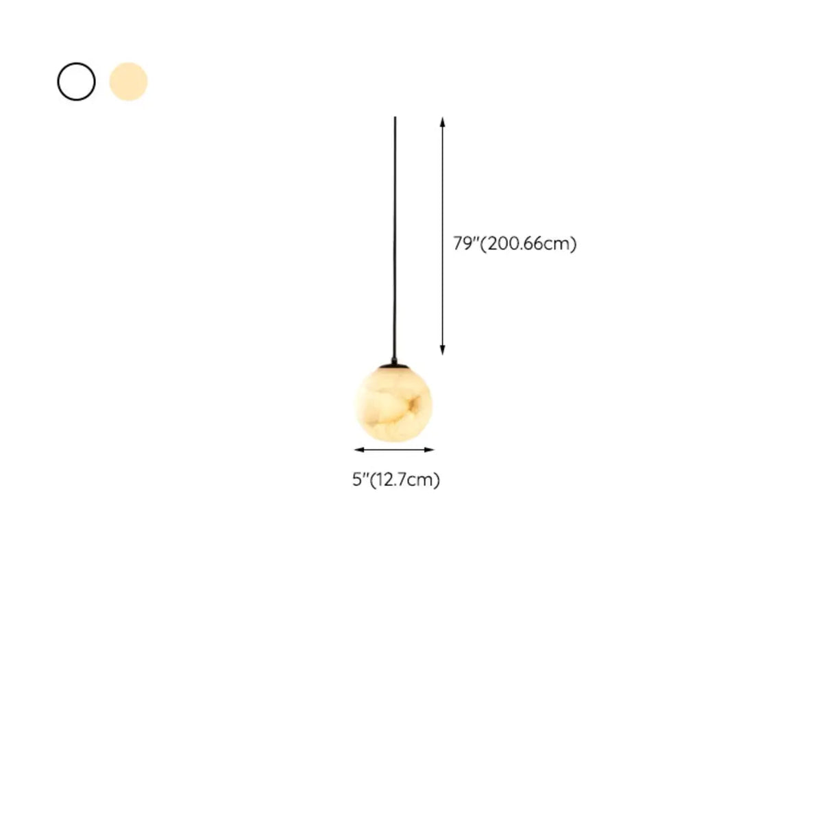 Modern Stone Marble Globe Pendant Light Flexible Length