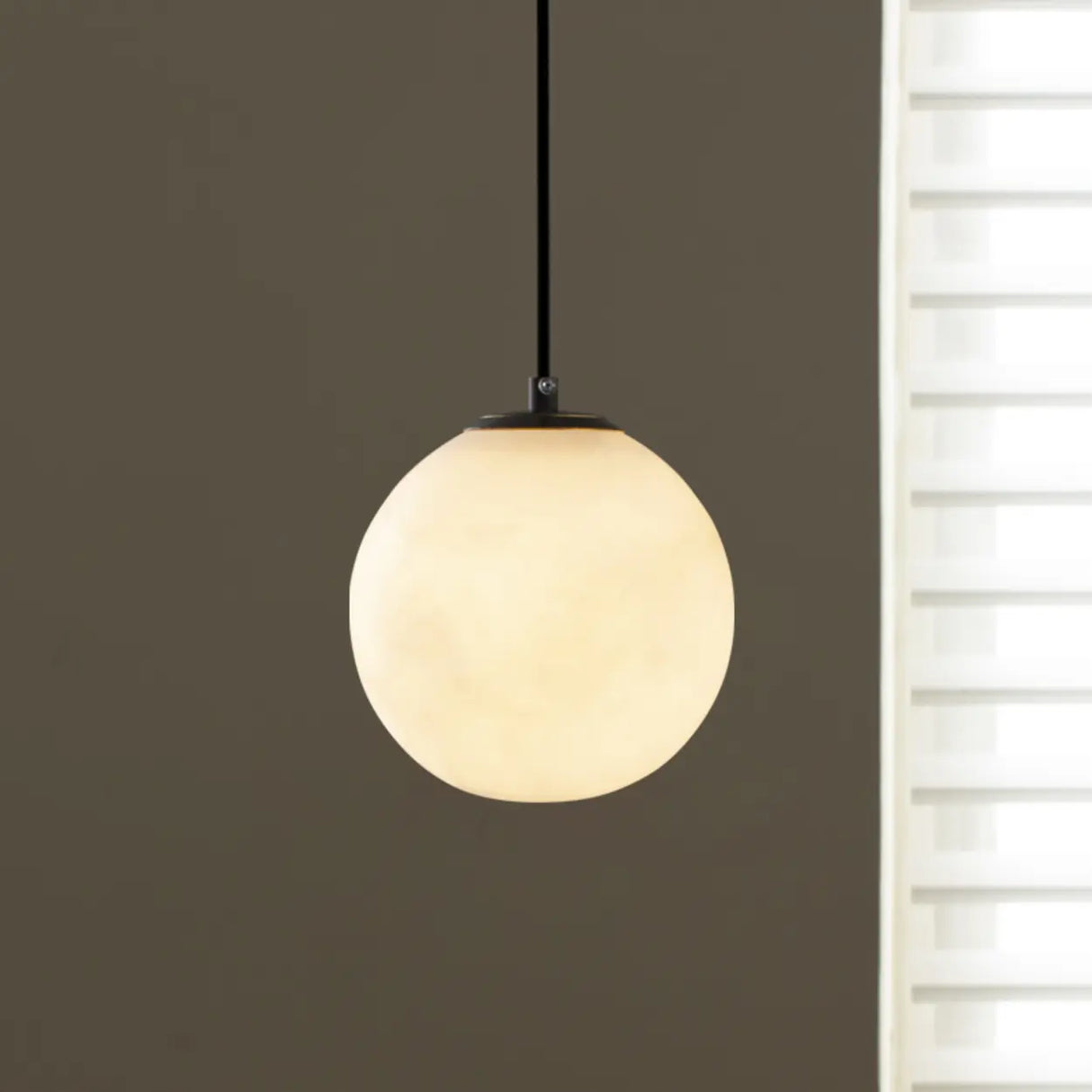 Modern Stone Marble Globe Pendant Light Flexible Length Image - 3