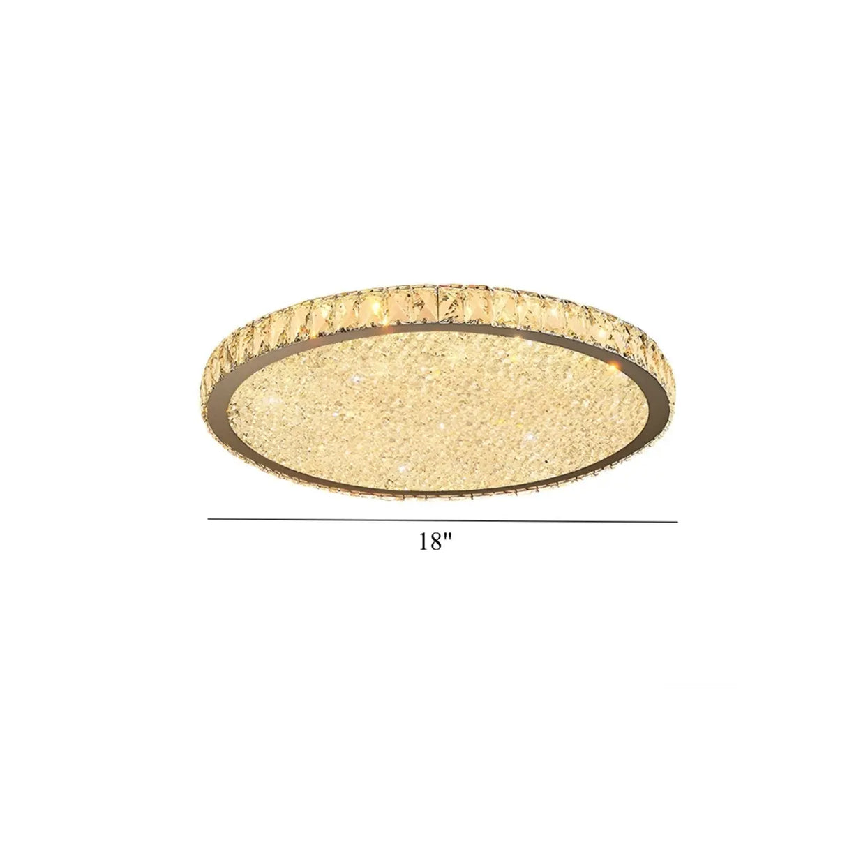 Modern Amber Round Crystal LED Flush Mount Ceiling Lamp Image - 10