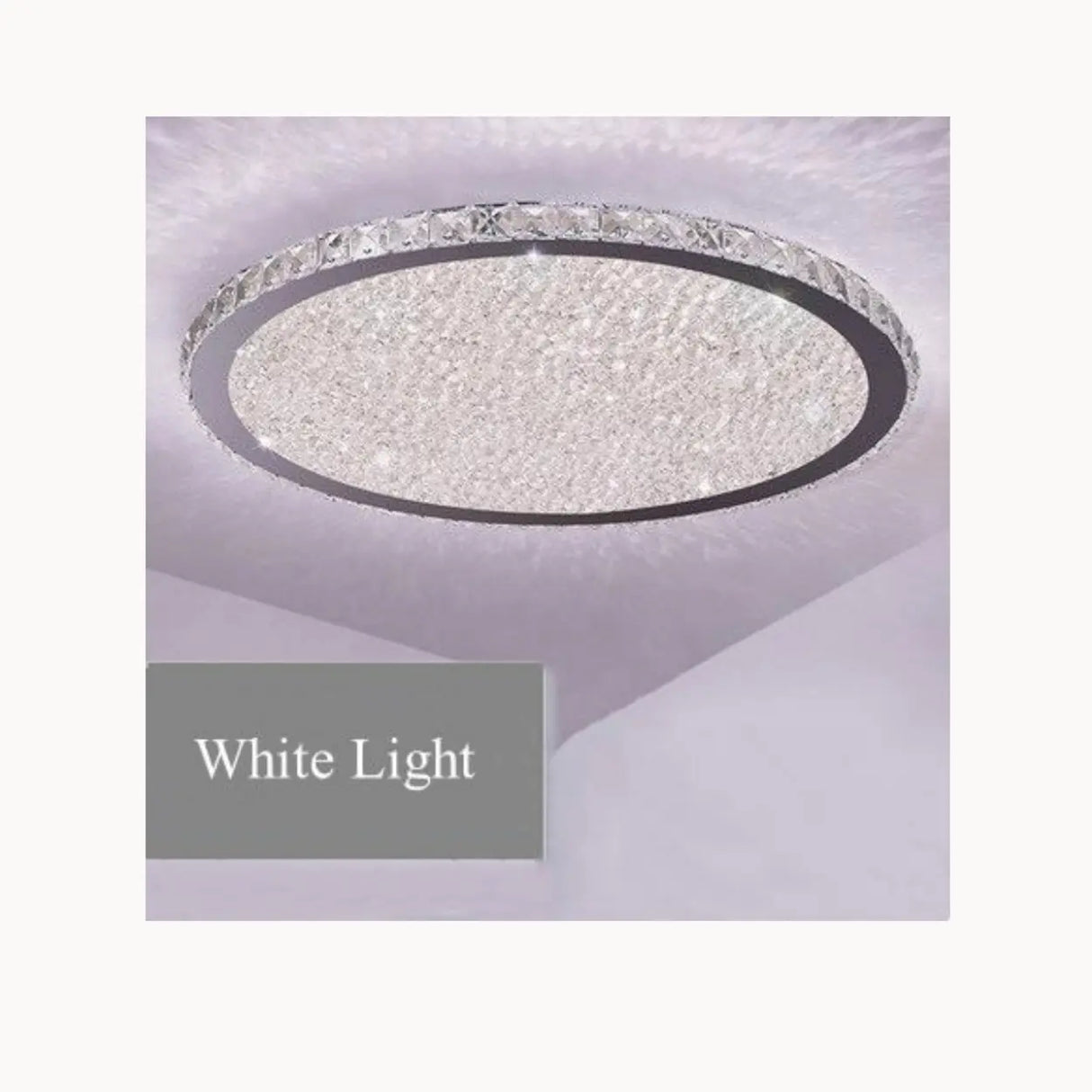Modern Amber Round Crystal LED Flush Mount Ceiling Lamp Image - 4