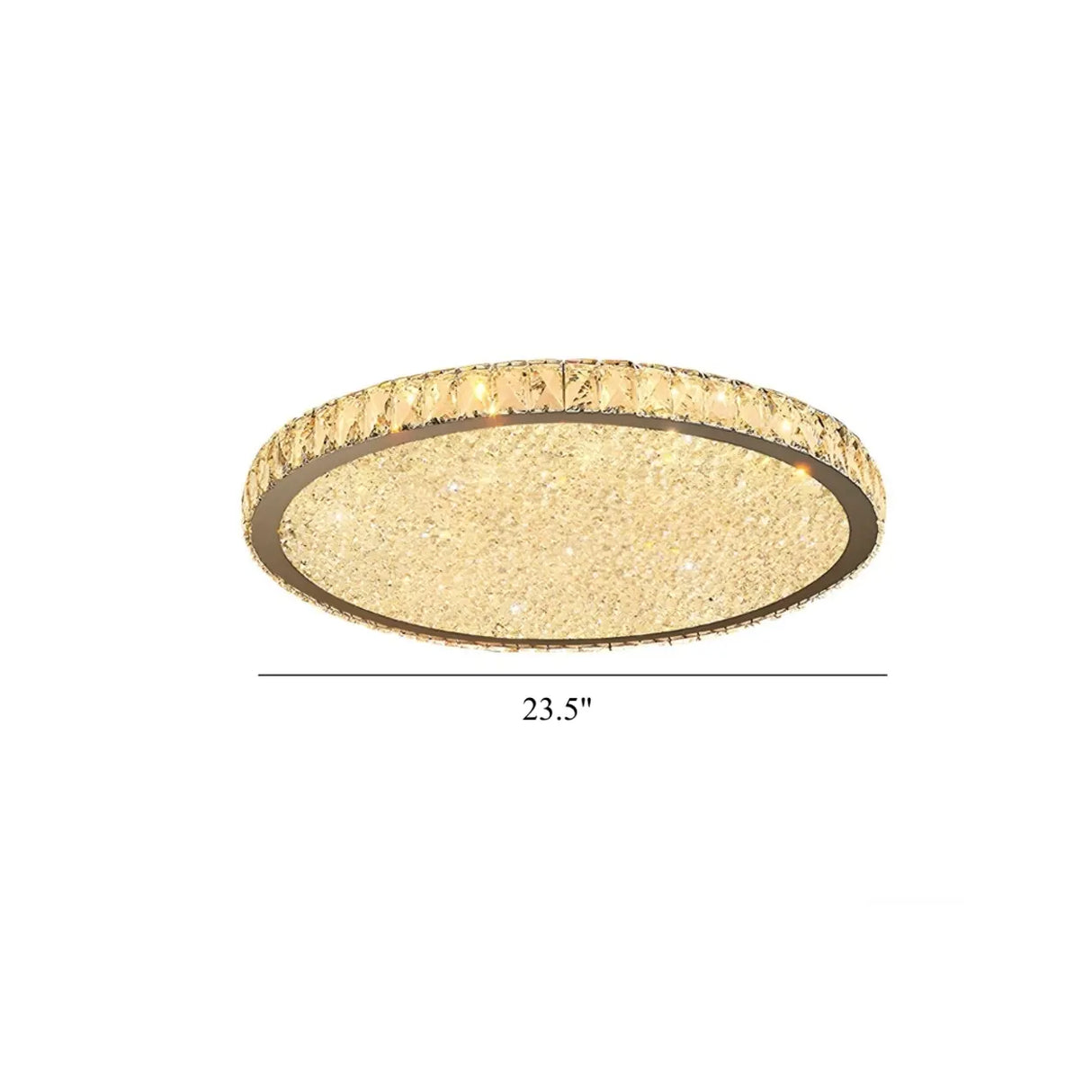 Modern Amber Round Crystal LED Flush Mount Ceiling Lamp Image - 11