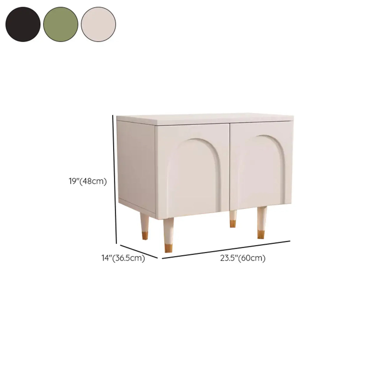 Modern Arch MDF Hallway White Medium Shoe Cabinet